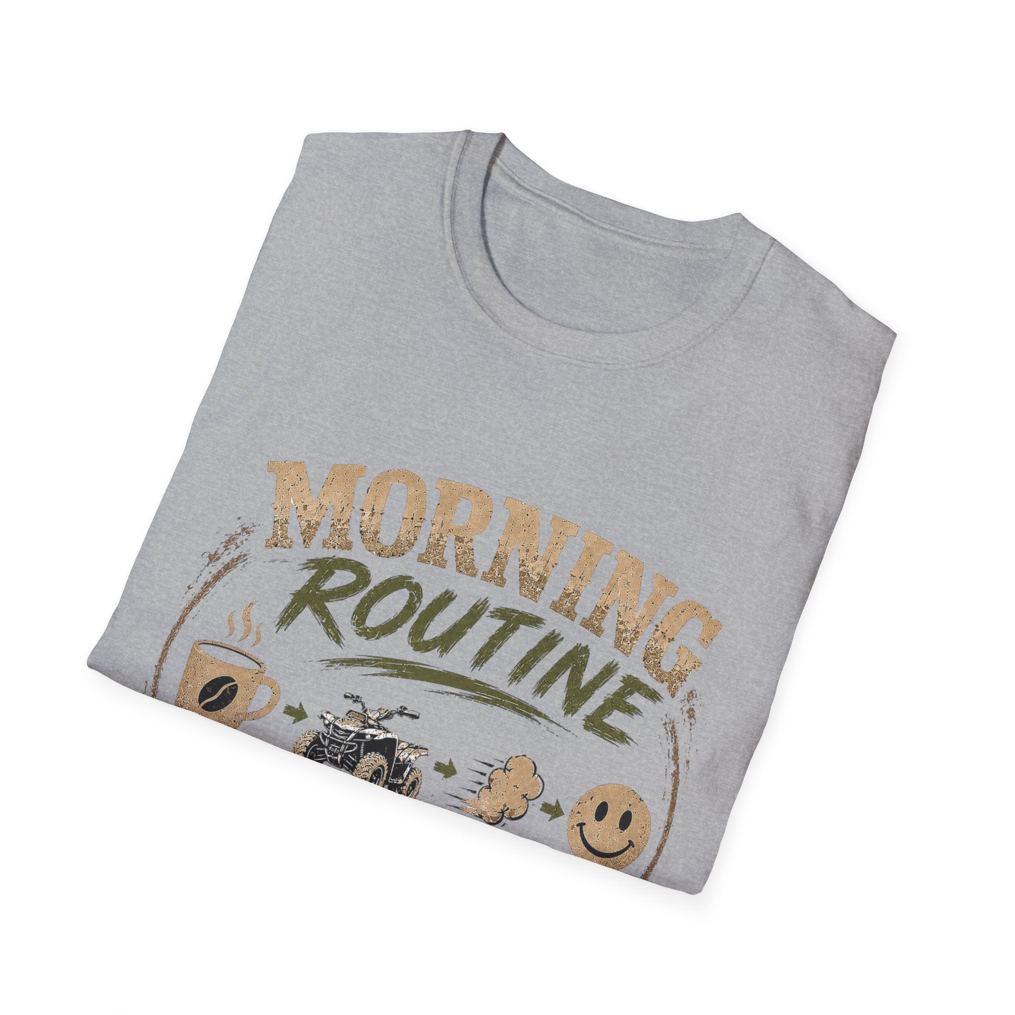 Morning Routine T-Shirt — “Coffee. ATV. Repeat.” Outdoor Adventure Graphic Tee