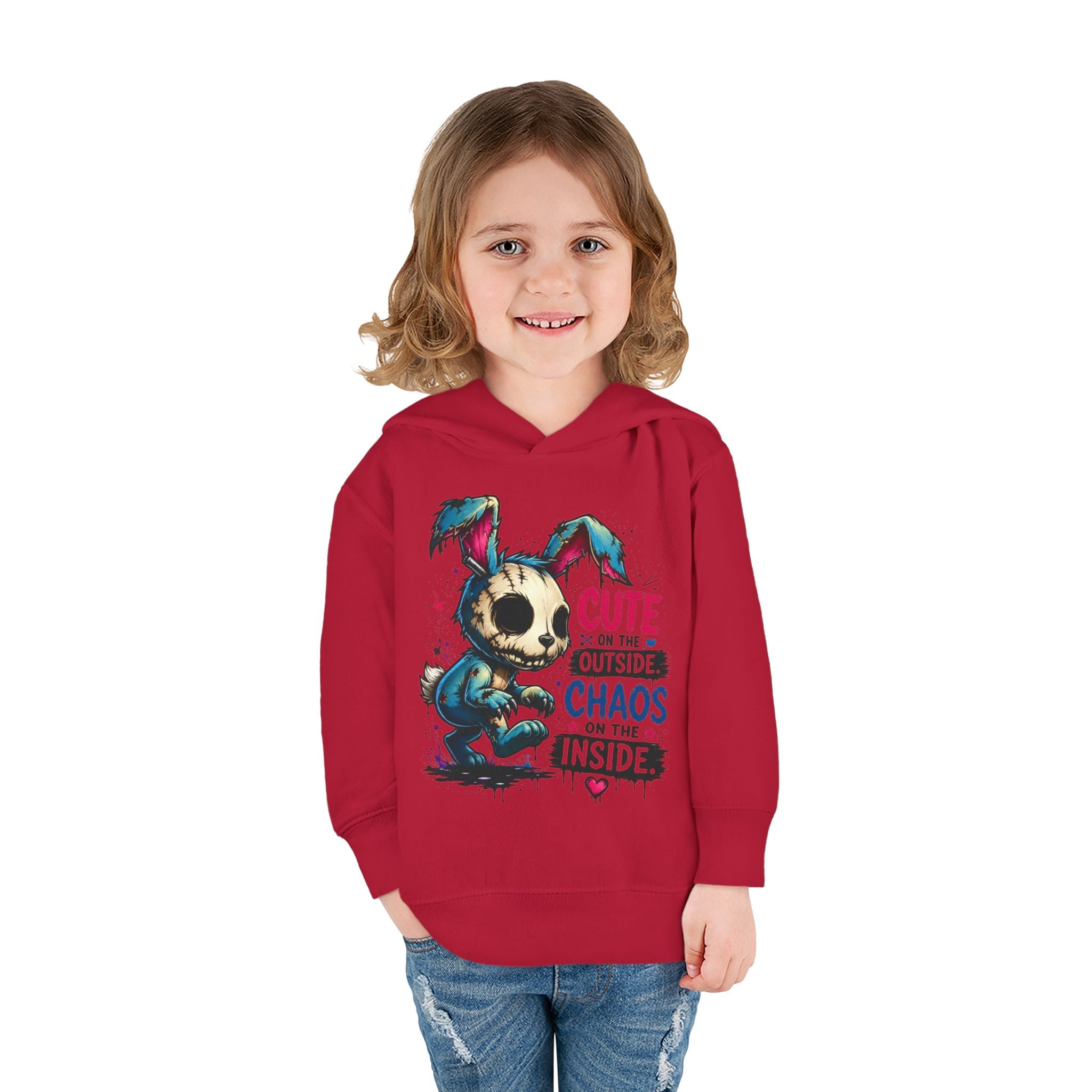 Cute on the outside Choas on the inside Toddler Pullover Fleece Hoodie