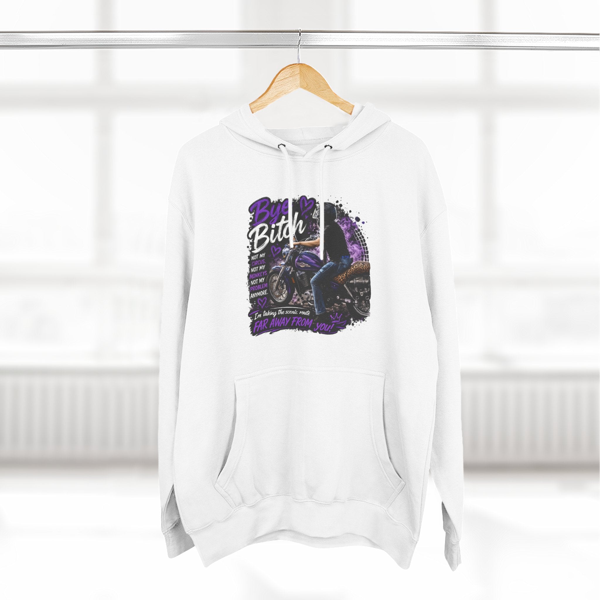 "Bitch" Retro Motorcycle Pullover — Biker Babe Graphic Hoodie