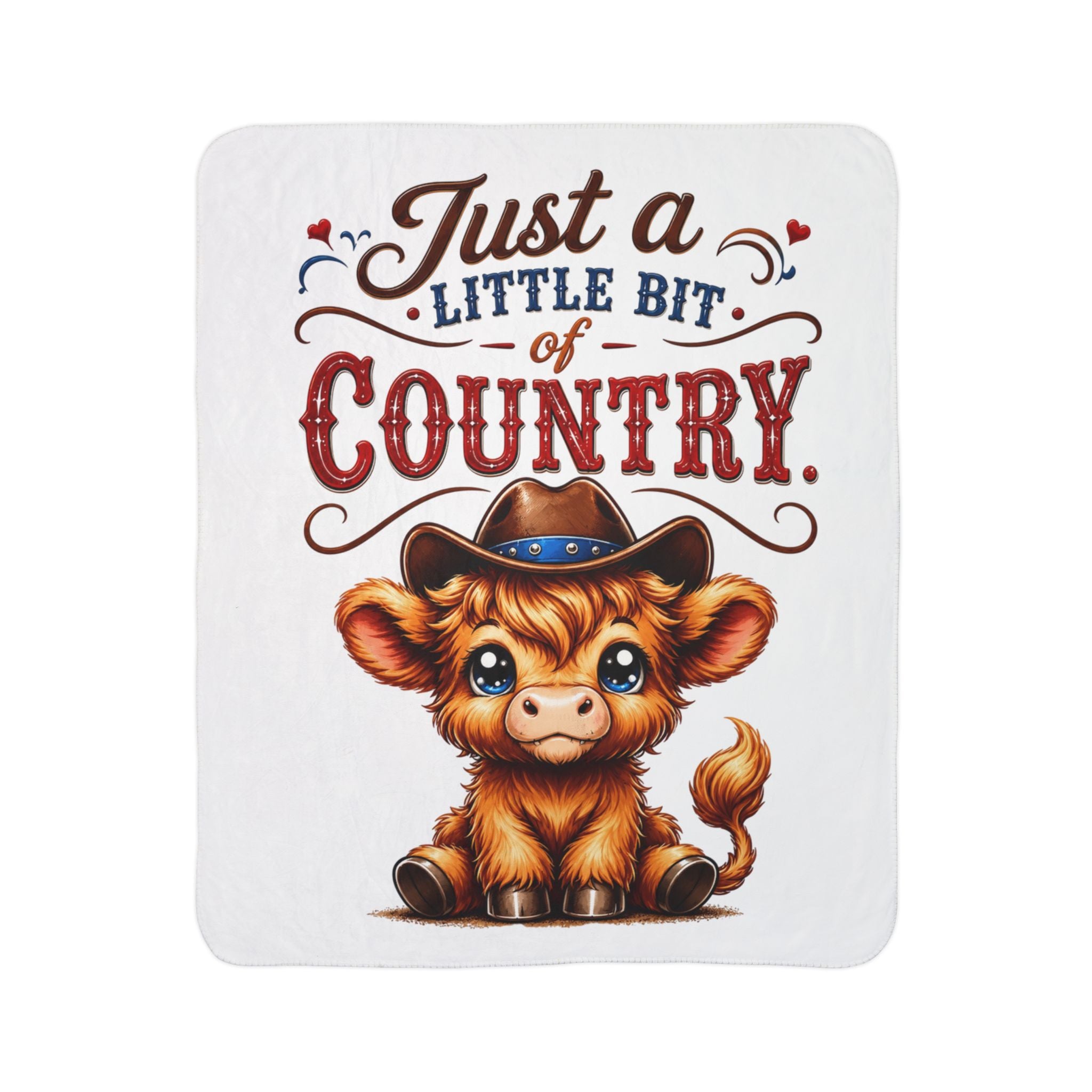 Just a Little Bit of Country Highland Cow Fleece Sherpa Blanket