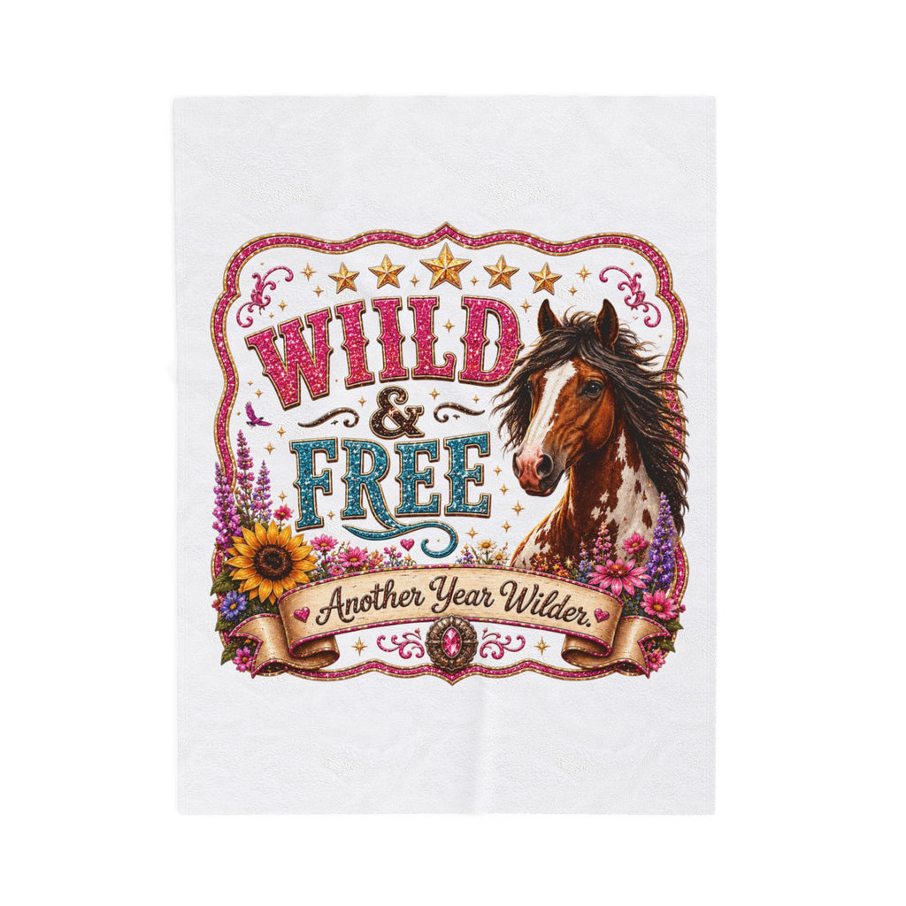 Wild & Free Horse - Velveteen Plush Blanket