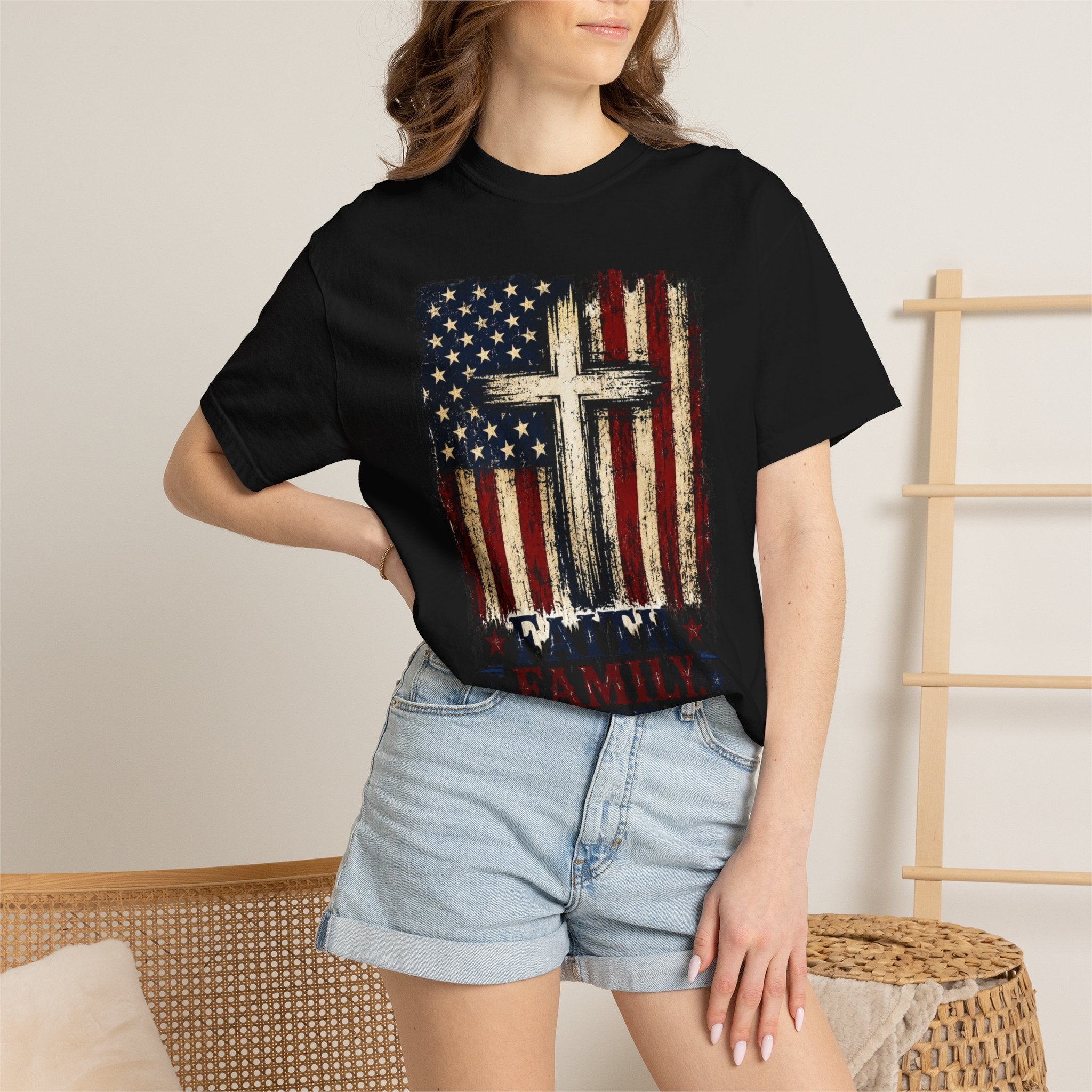 Faith Family Freedom American Flag T-Shirt