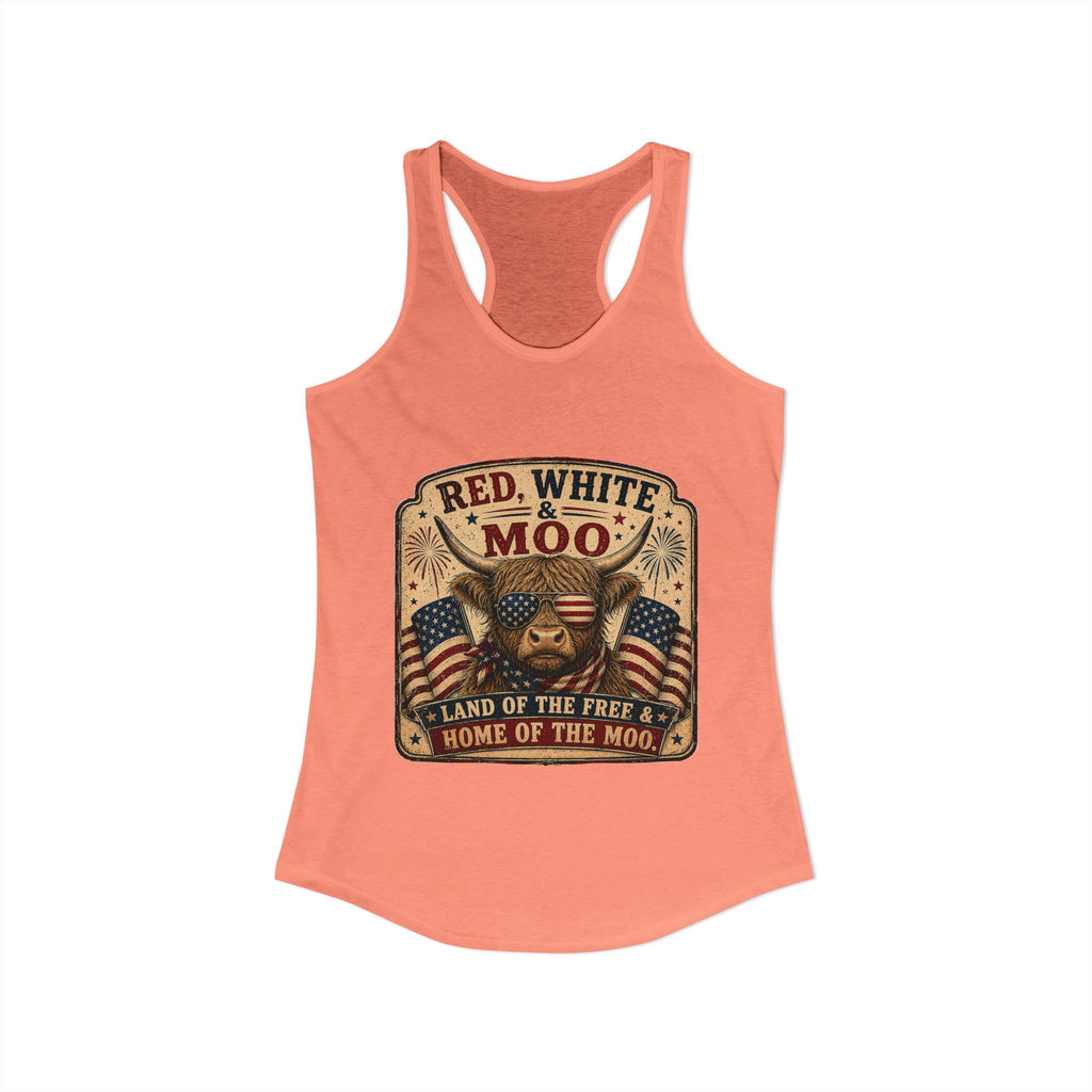 Red, White, & Moo Women's Ideal Racerback Tank