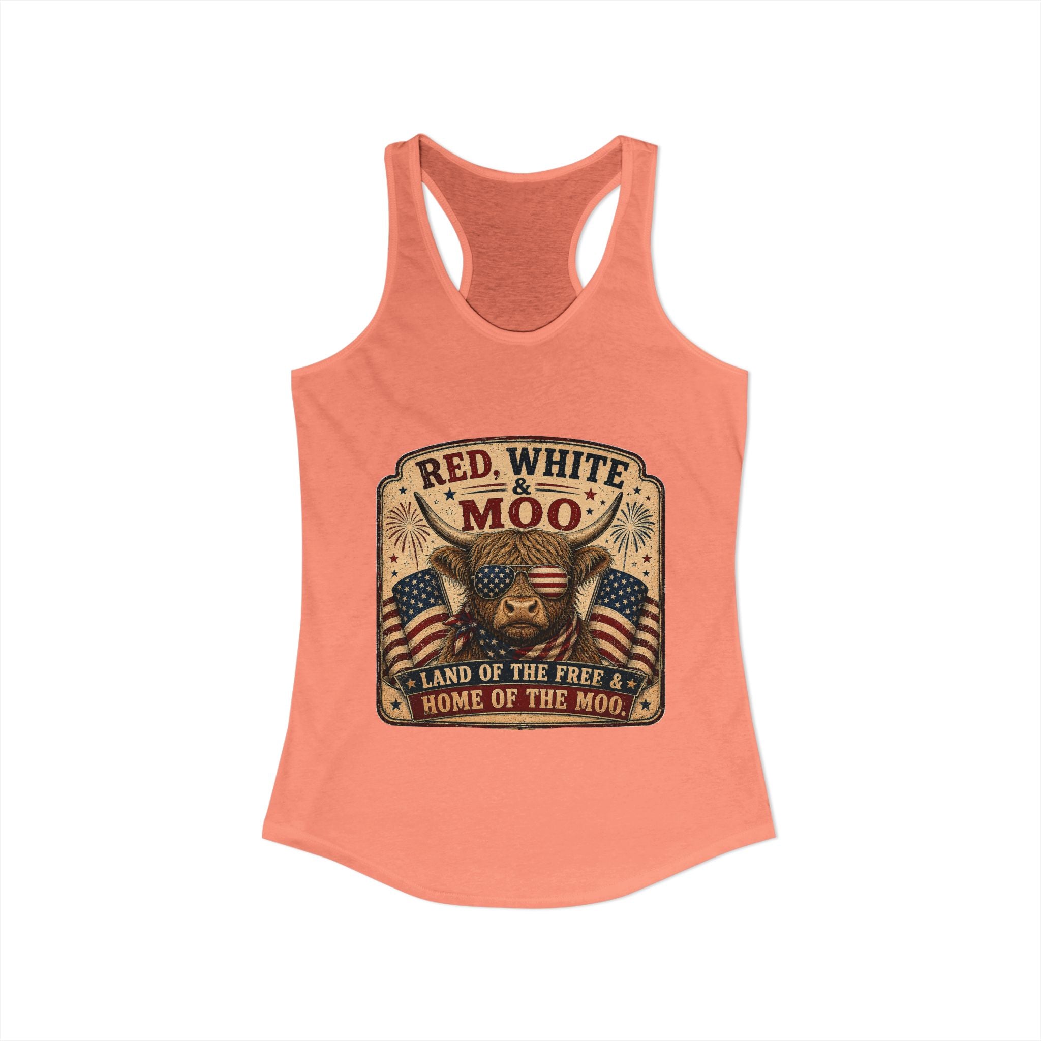 Red, White, & Moo Women's Ideal Racerback Tank