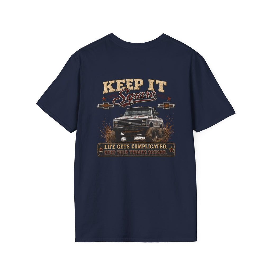 Keep It Square - Chevrolet K30 Vintage Truck Patch T-Shirt — Classic Chevy Pickup Design