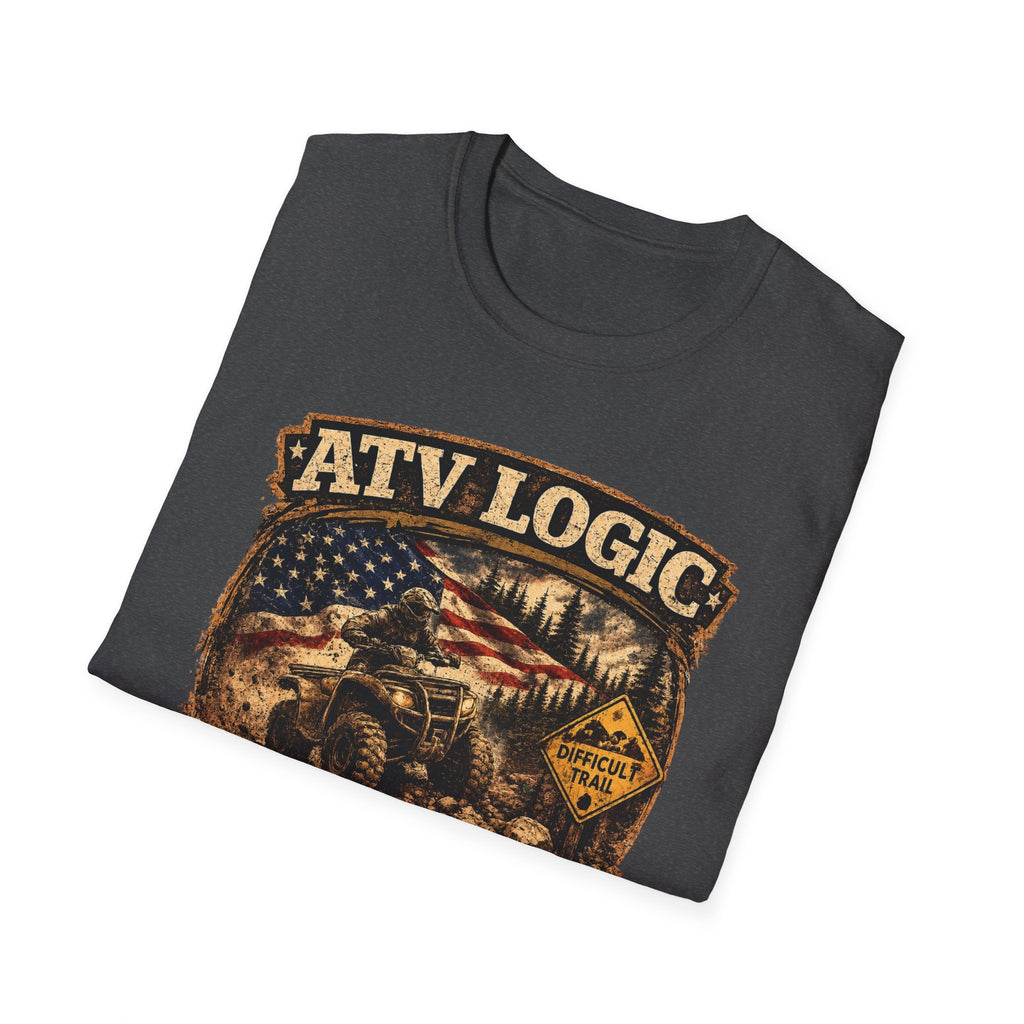 ATV Logic T‑Shirt — American Flag Off‑Road ATV Graphic Tee