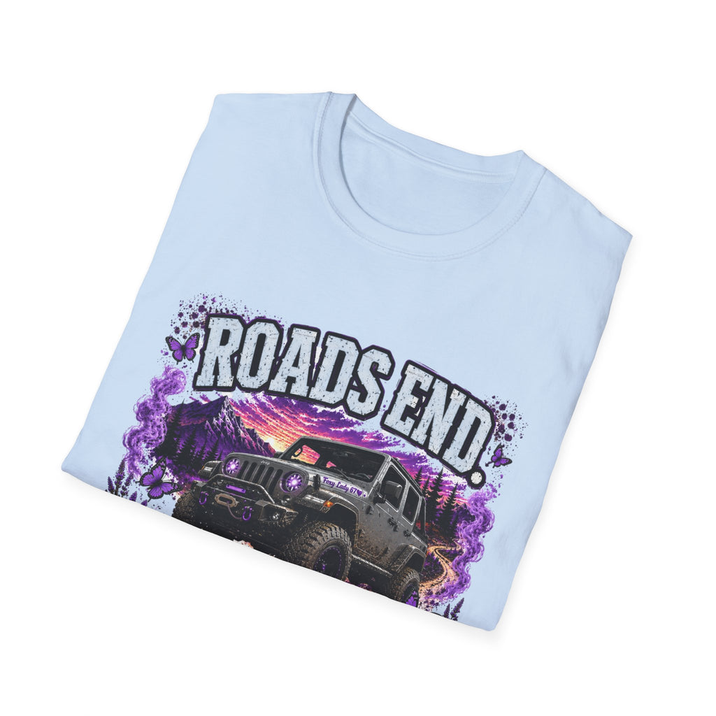 Roads End Jeep (Purple) Unisex Softstyle T-Shirt
