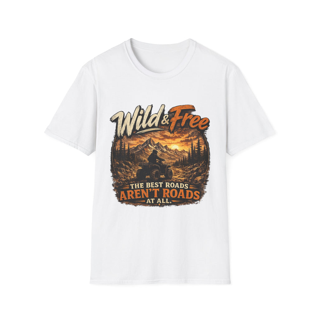 Wild & Free Mountain T-Shirt — 'The Best Roads Aren't Roads At All' Adventure Tee