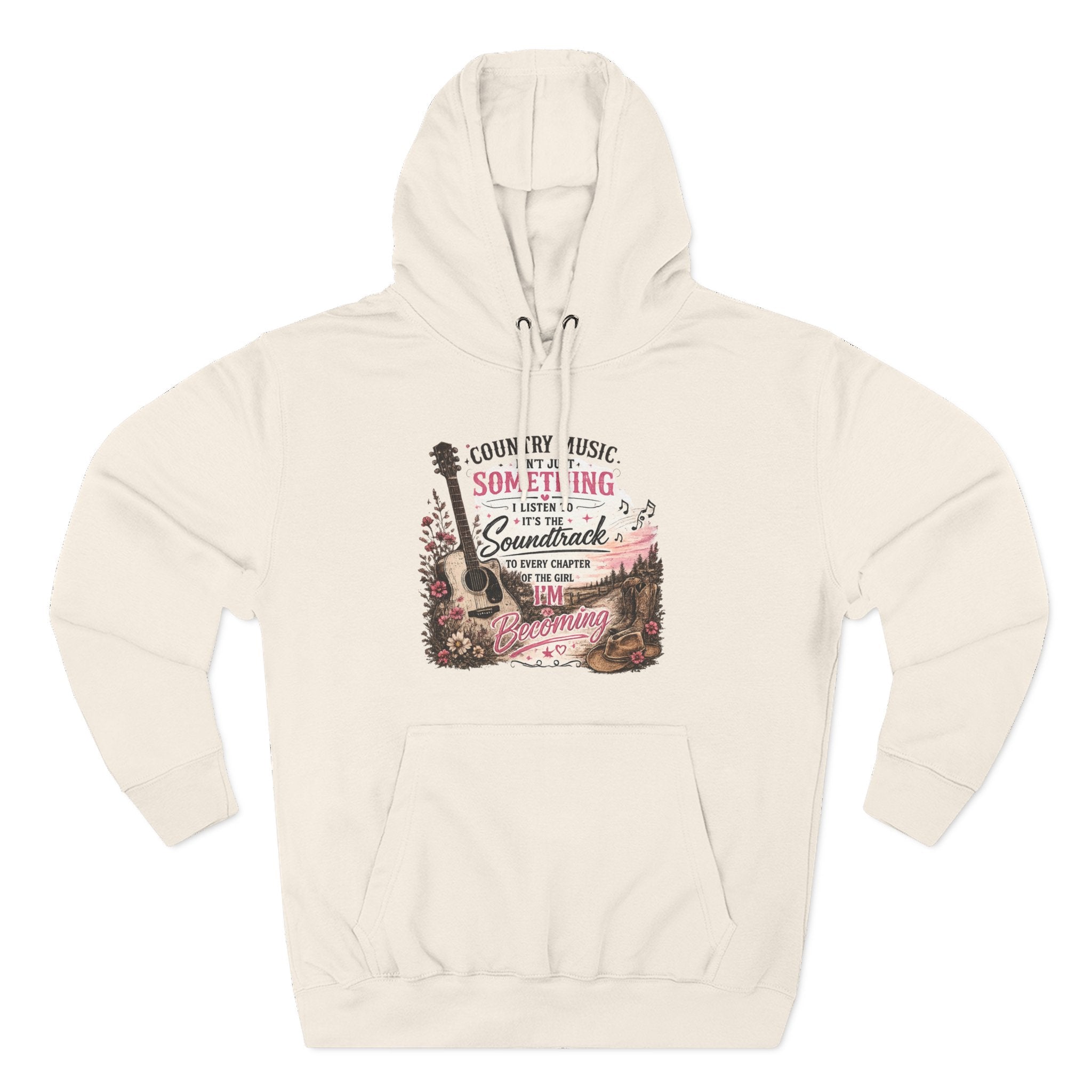 Country Music Soundtrack Hoodie — Vintage Guitar Scenic Graphic