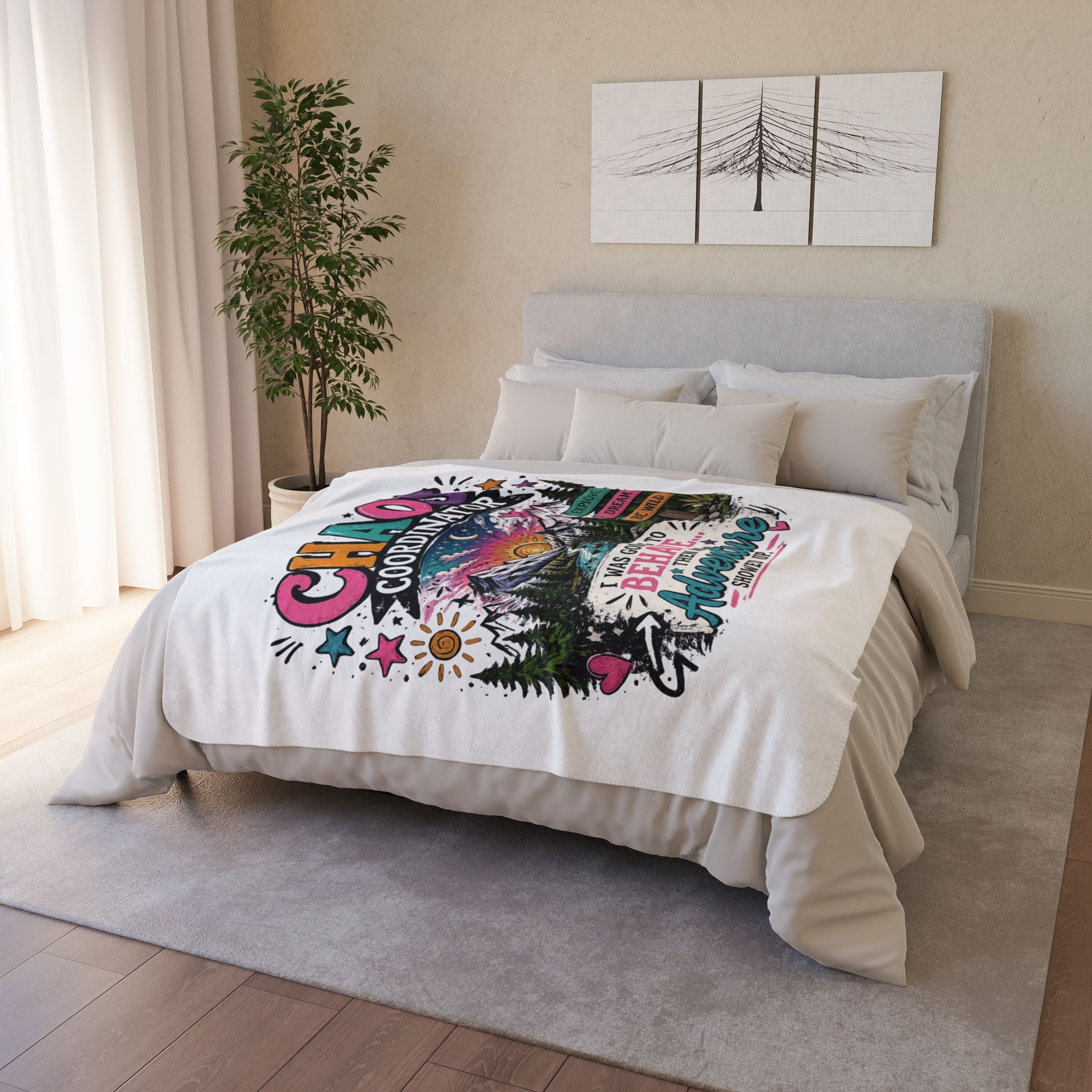 "Chaos Coordinator: I Was Going To Behave Then An Adventure Showed Up" Cozy Sherpa Throw — Fleece Blanket