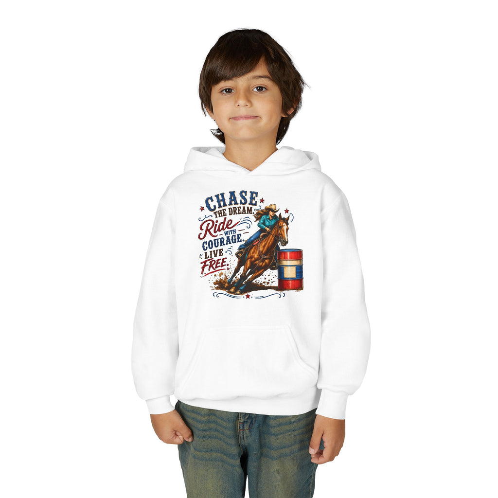 Chase the Dream with Courage Youth Heavy Blend Hooded Sweatshirt