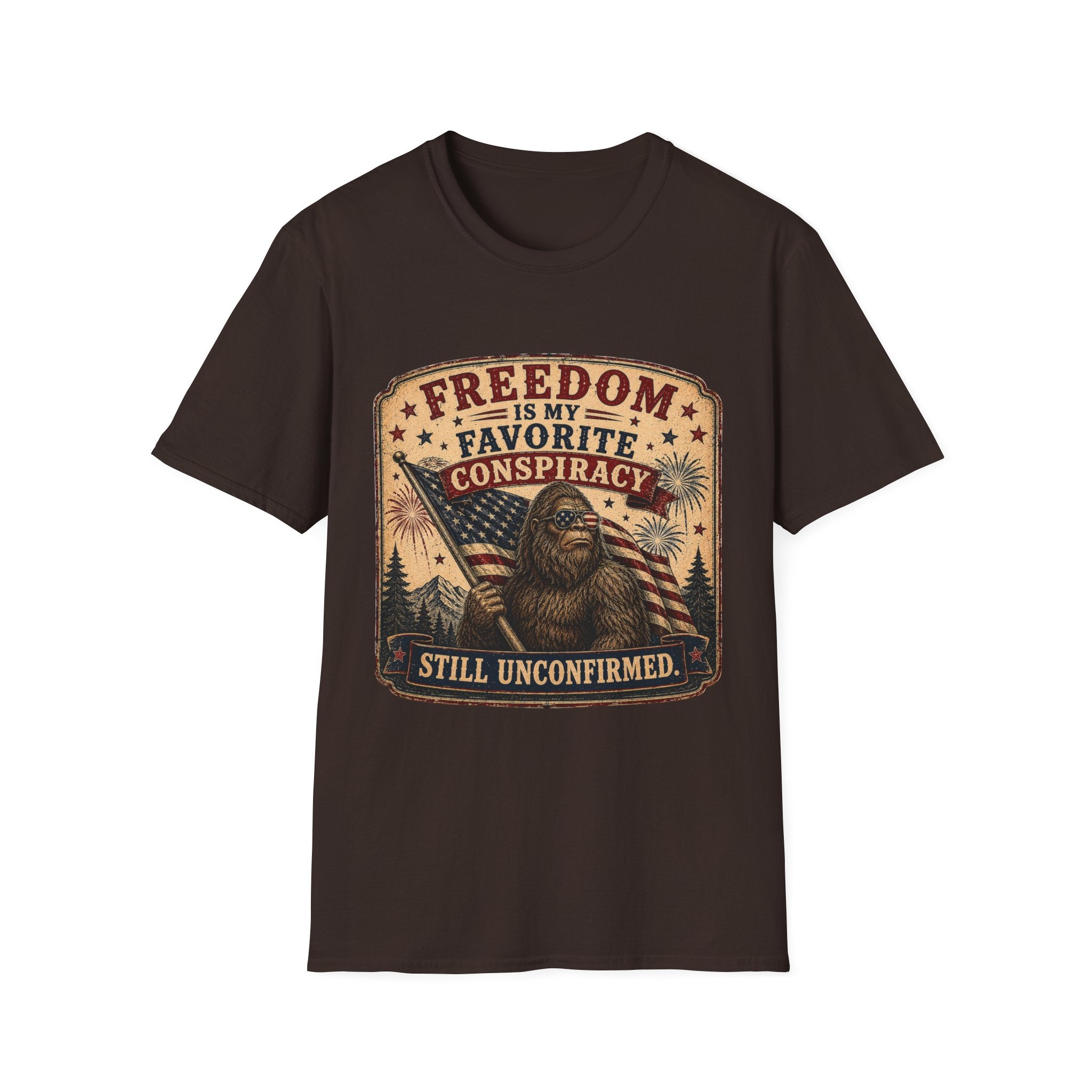 Freedom Is My Favorite Conspiracy T-Shirt — Vintage Flag & Skull Graphic