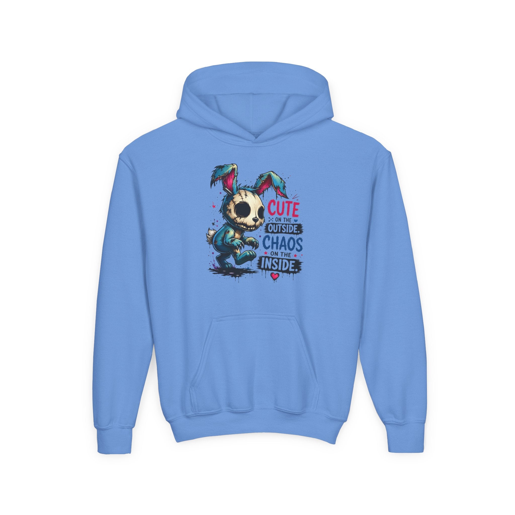Cute on the Outside Choas on the Inside Youth Heavy Blend Hooded Sweatshirt