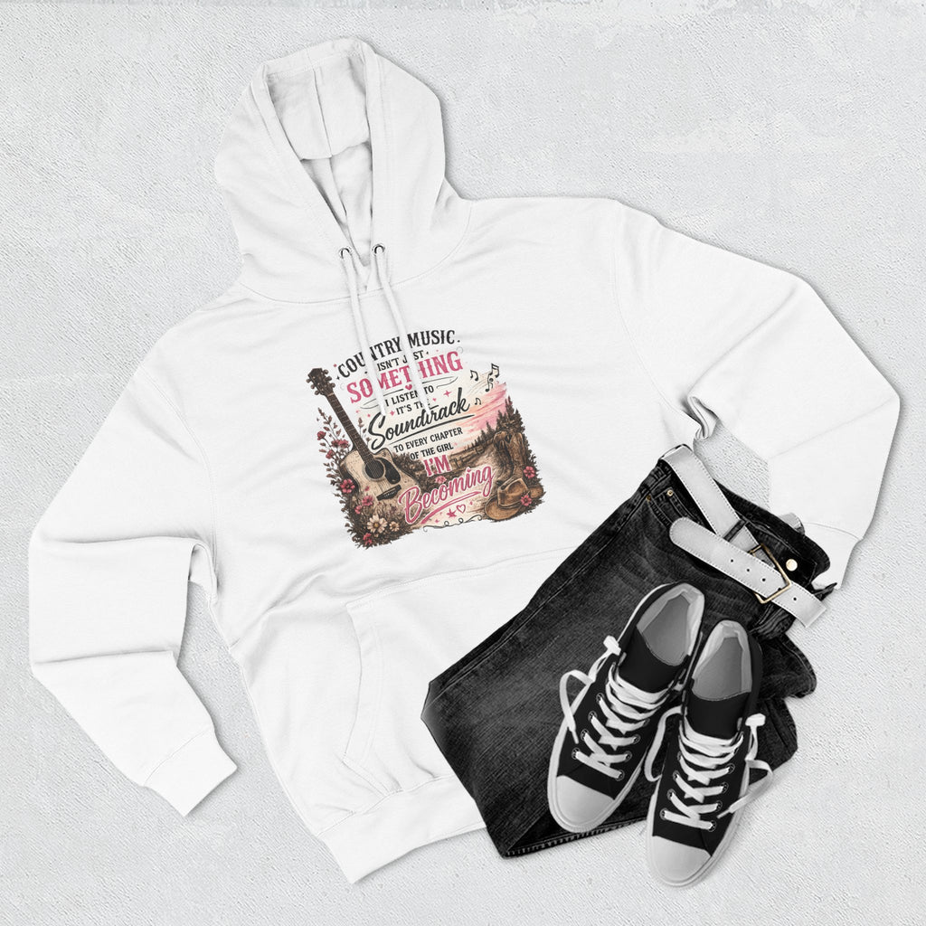 Country Music Soundtrack Hoodie — Vintage Guitar Scenic Graphic
