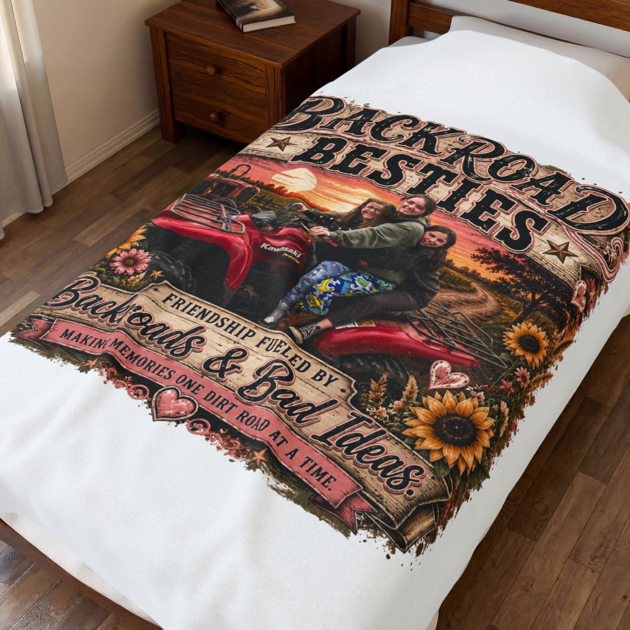 Backroad Besties Velveteen Plush Blanket