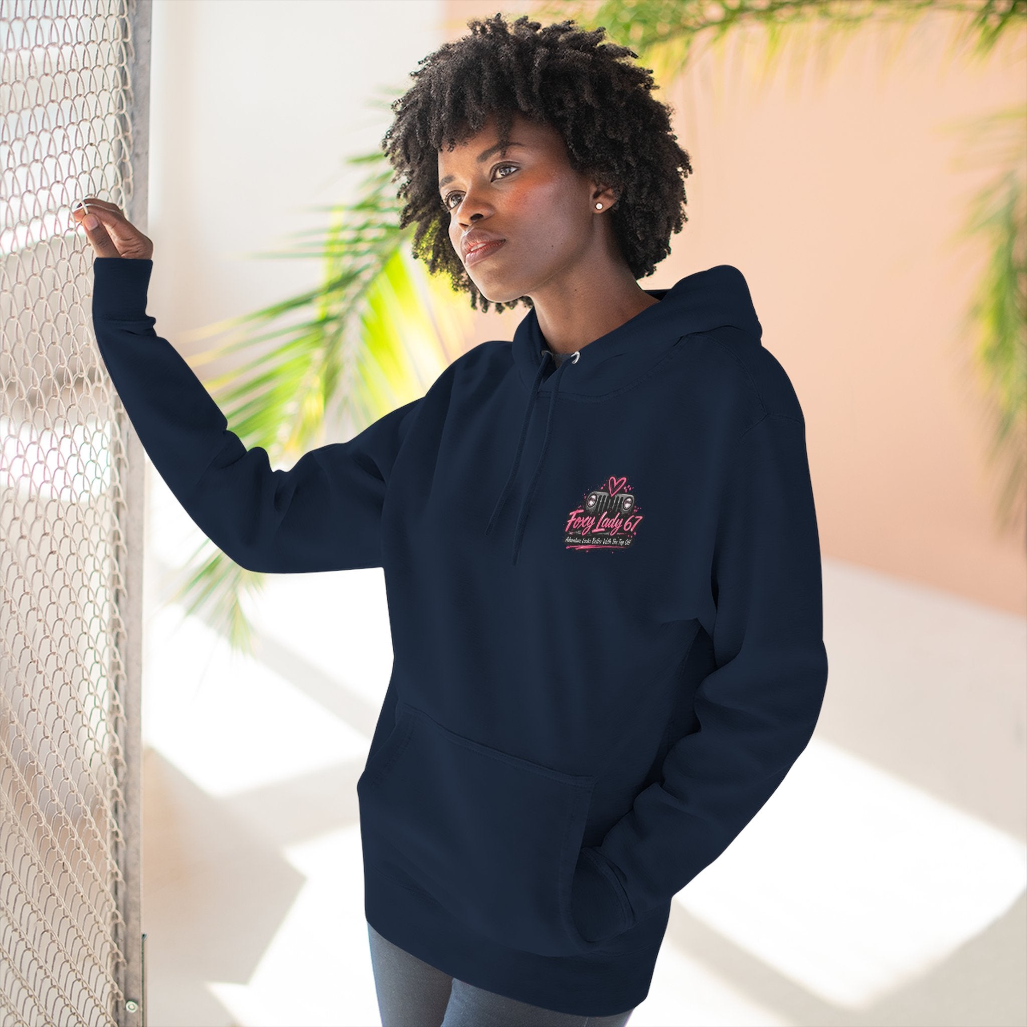 Let's Get Naked Jeep (design on front and back) Three-Panel Fleece Hoodie