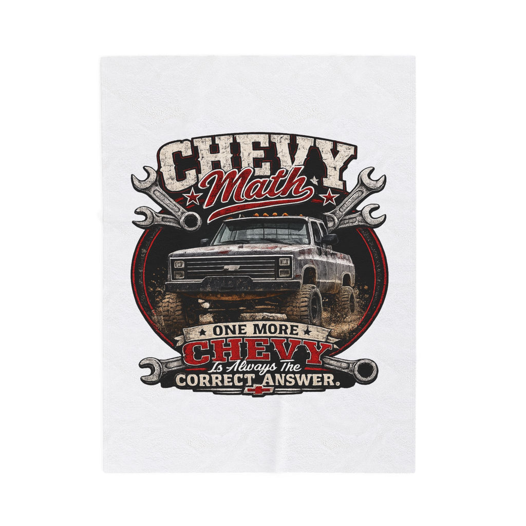 "One More Chevy" Off-Road Truck Throw – Chevy Math Velveteen Plush Blanket