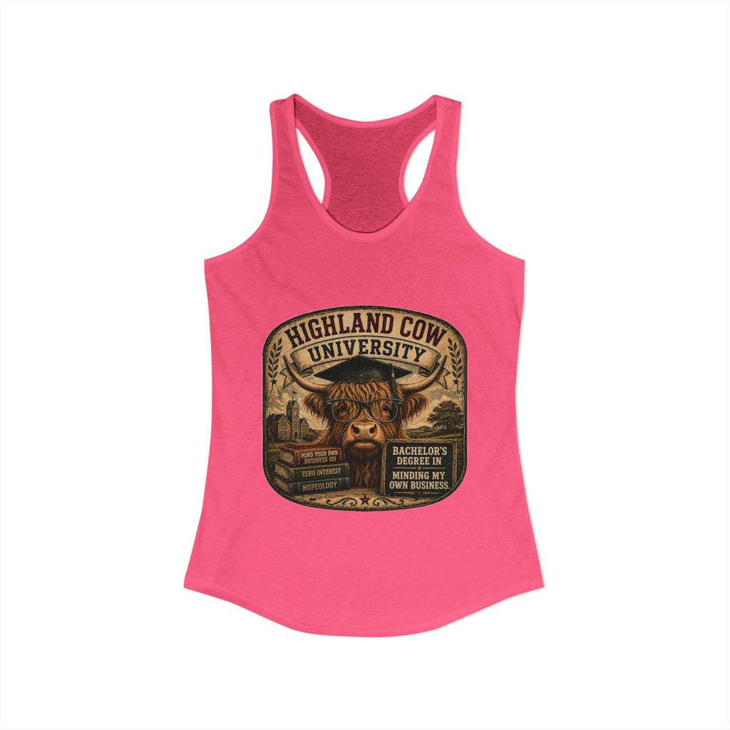 Highland Cow University Women's Ideal Racerback Tank