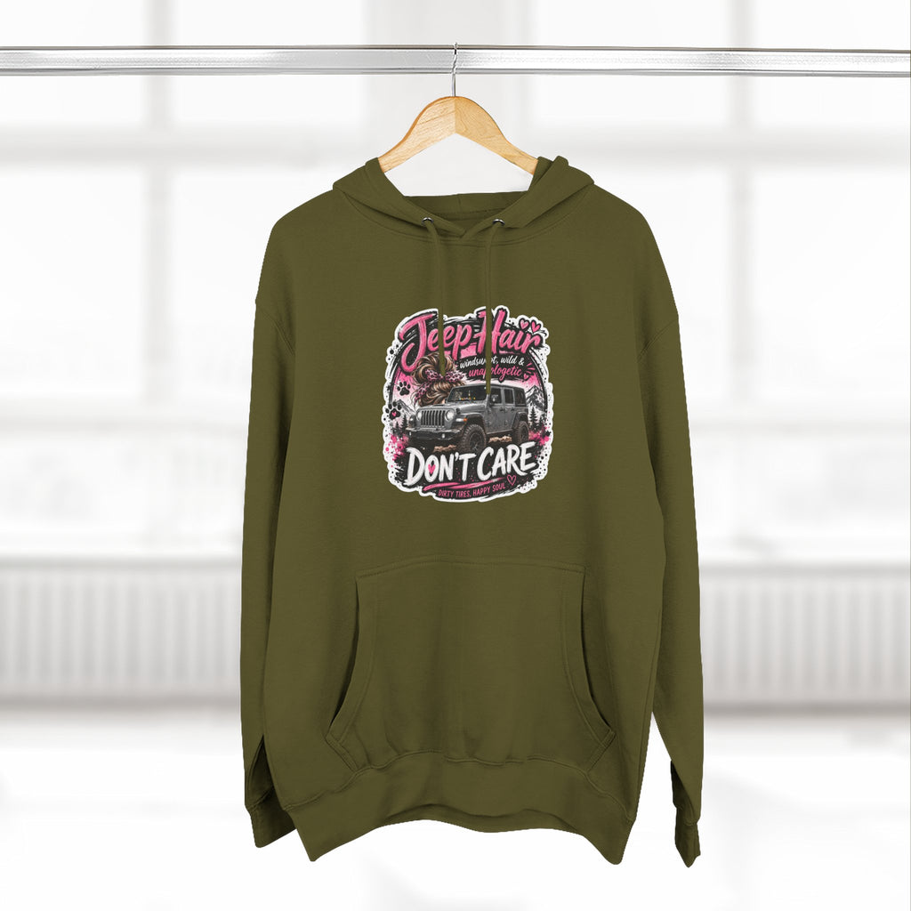 Jeep Hair Don't Care Three-Panel Fleece Hoodie