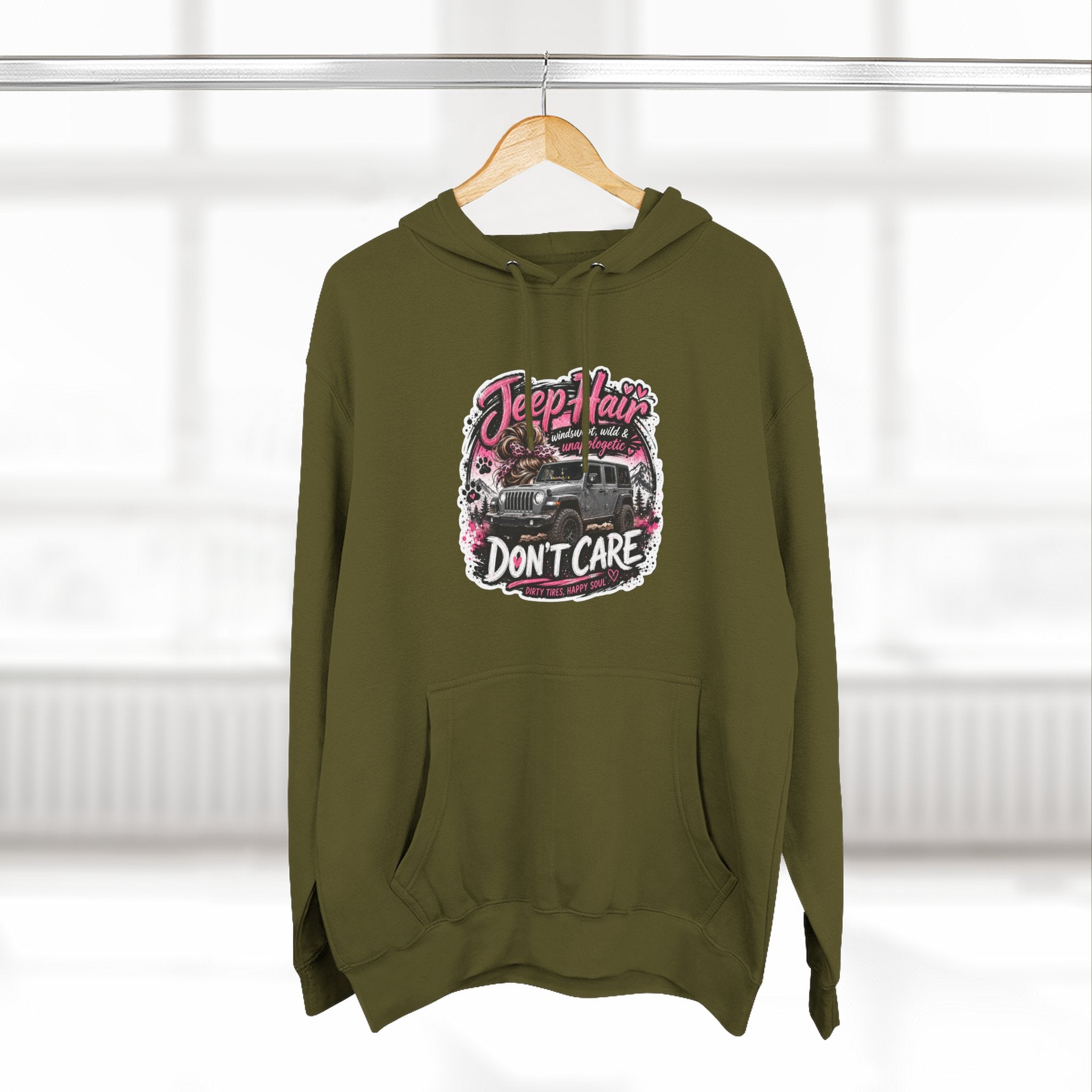 Jeep Hair Don't Care Three-Panel Fleece Hoodie