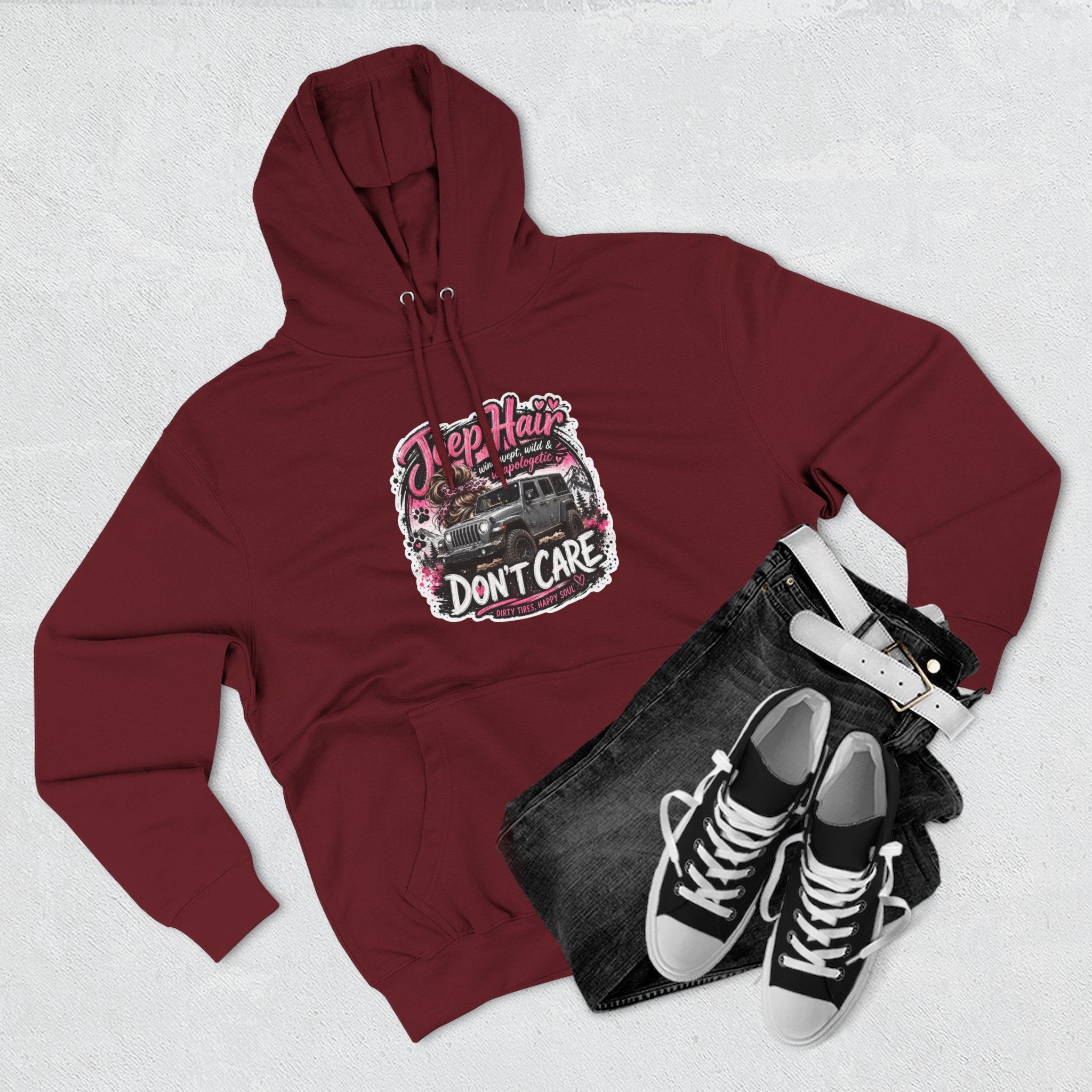 Jeep Hair Don't Care Three-Panel Fleece Hoodie