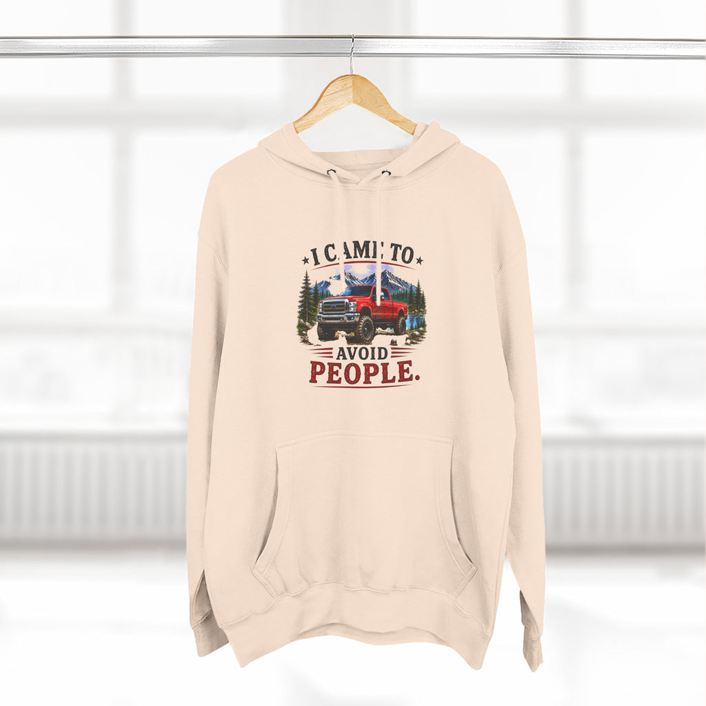 I Came to Avoid People Truck Three-Panel Fleece Hoodie