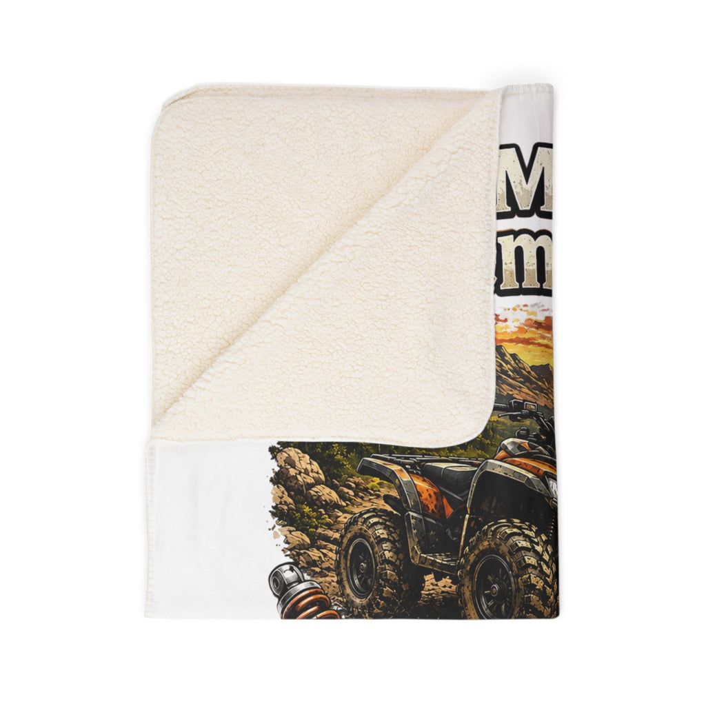 Retirement ATV Fleece Sherpa Blanket – “My Retirement Plan: Ride Until The Wheels Fall Off”