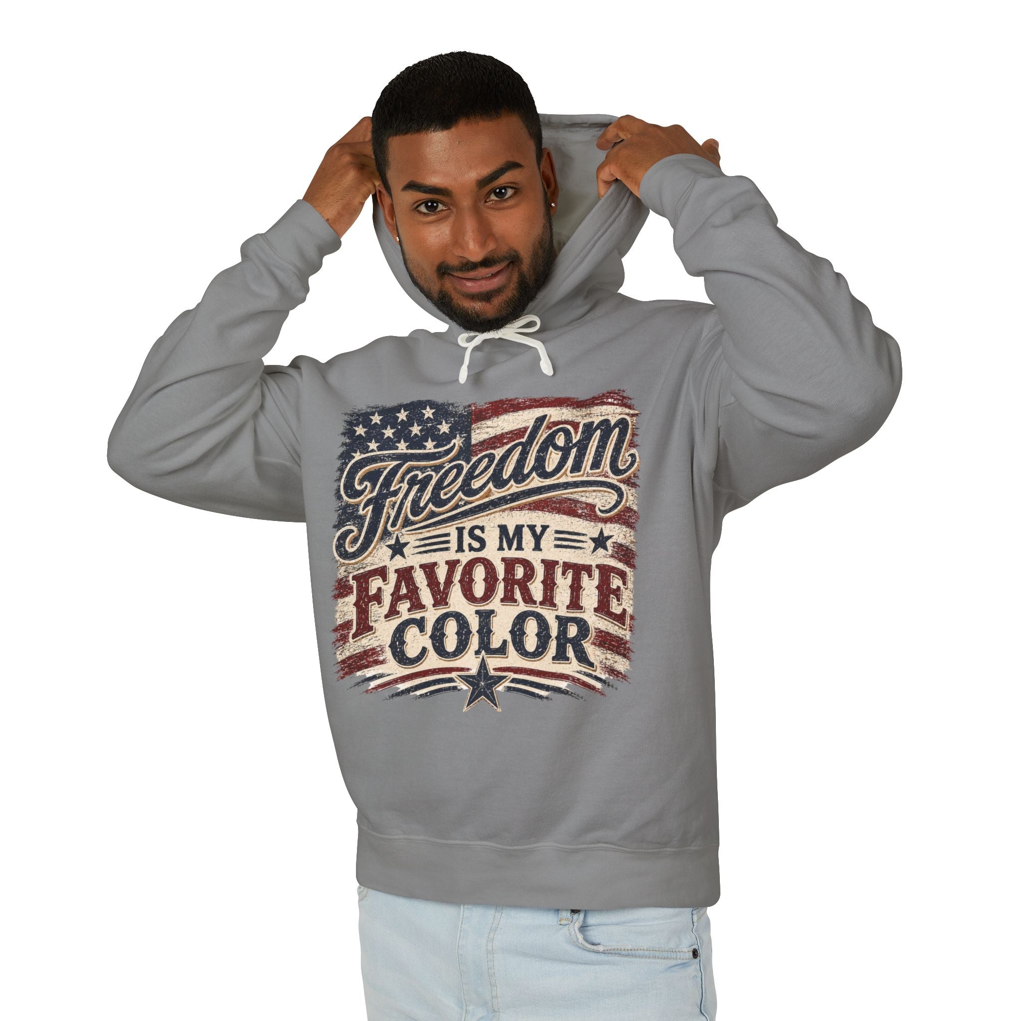 Freedom Is My Favorite Color Hoodie — Patriotic Flag Graphic Sweatshirt