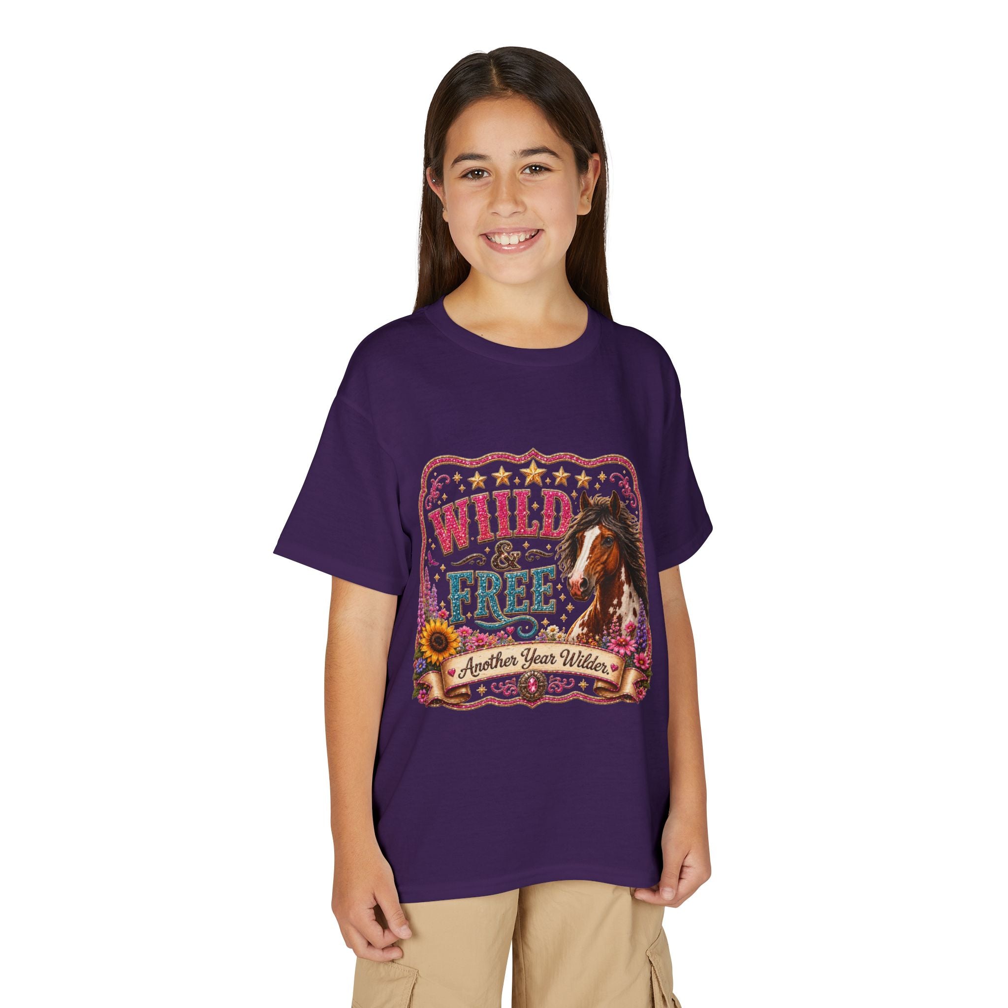 "Another Year Wilder" Horse Graphic — Wild & Free Youth T‑Shirt