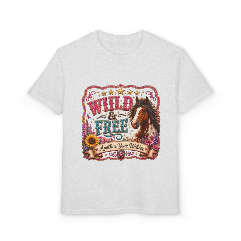 "Another Year Wilder" Horse Graphic — Wild & Free Youth T‑Shirt