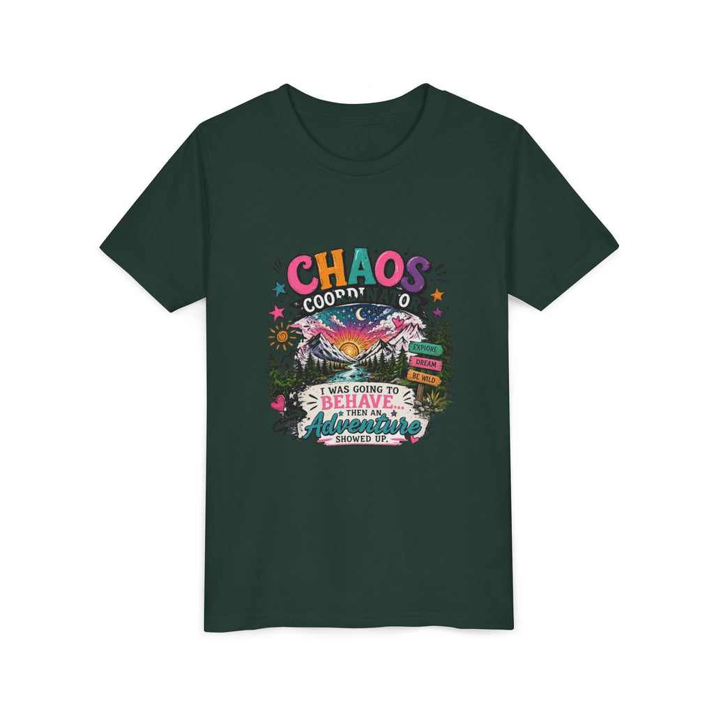 Chaos Coordinator Kids T-Shirt – I Was Going To Behave But Then Adventure Showed Up Graphic Tee
