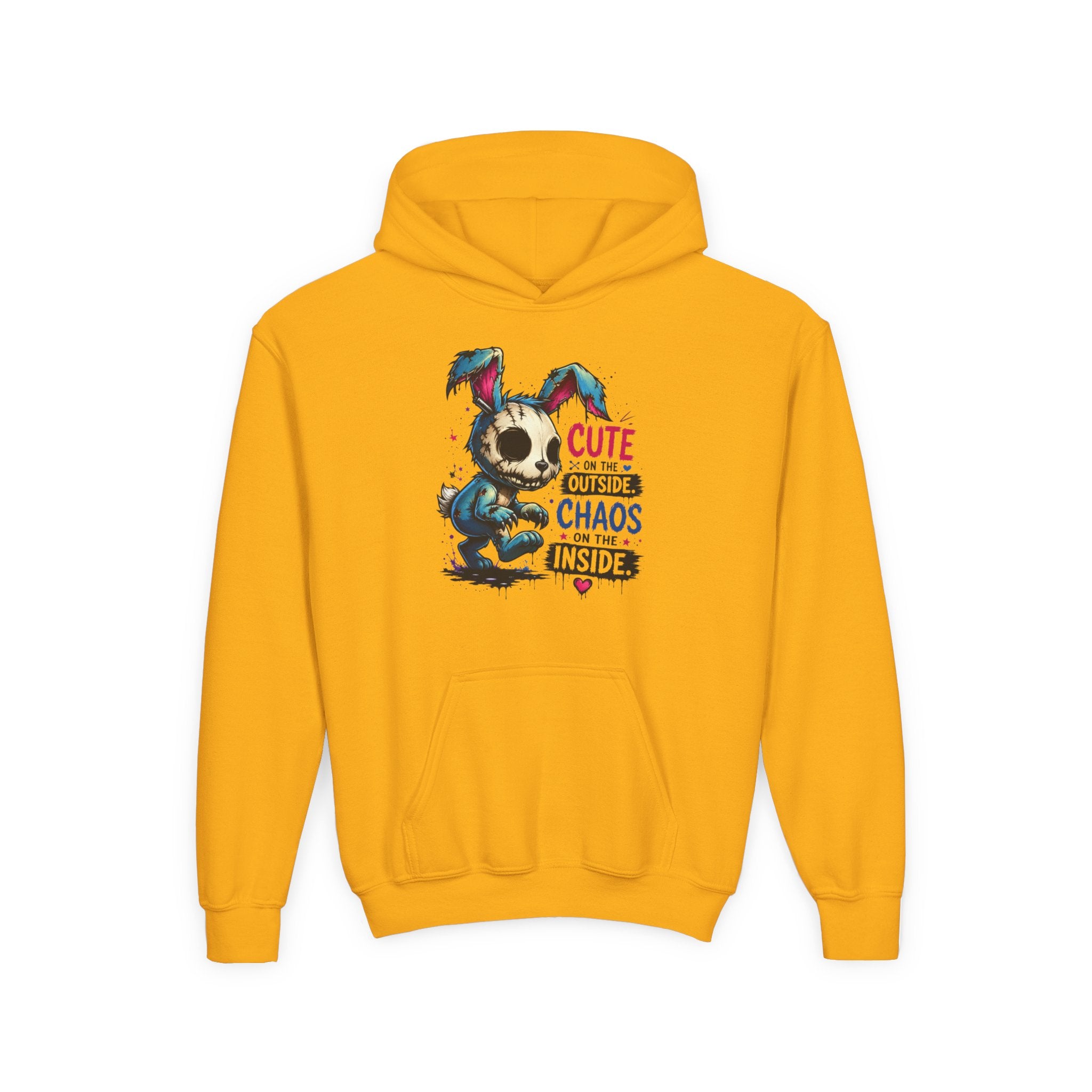 Cute on the Outside Choas on the Inside Youth Heavy Blend Hooded Sweatshirt
