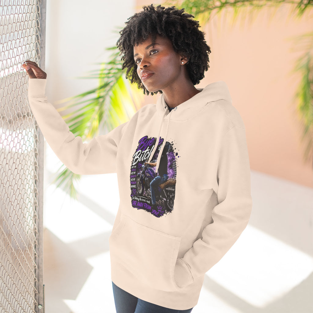 "Bitch" Retro Motorcycle Pullover — Biker Babe Graphic Hoodie