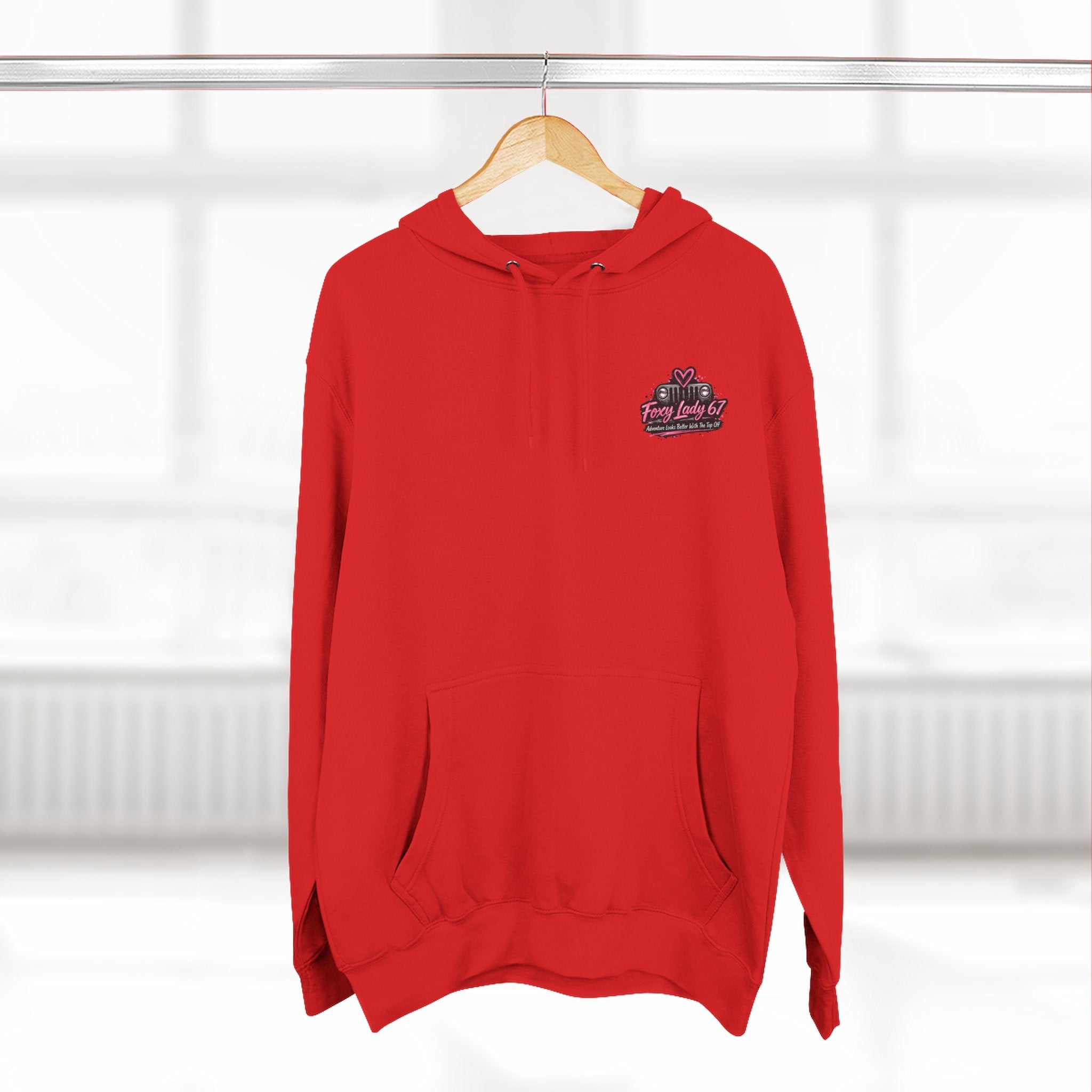 Let's Get Naked Jeep (design on front and back) Three-Panel Fleece Hoodie