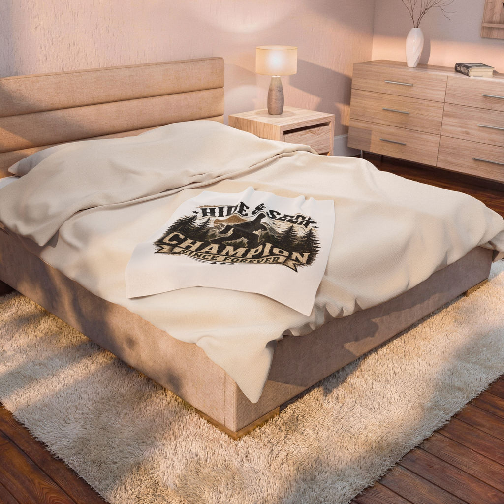 Hide & Seek Champion Since Forever Bigfoot Velveteen Plush Blanket