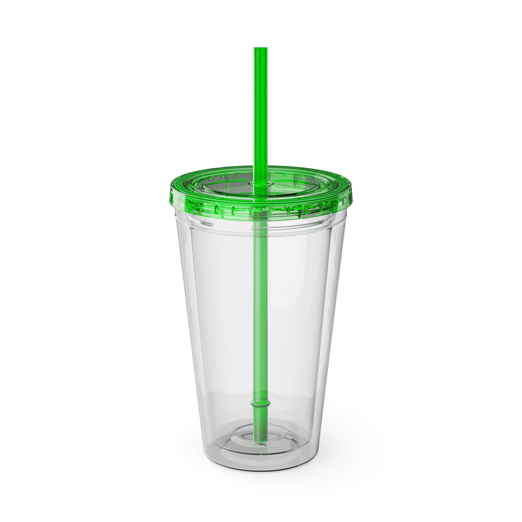 When It Gets Hot Out, I Take My Tops Off - Sunsplash Tumbler with Straw, 16oz