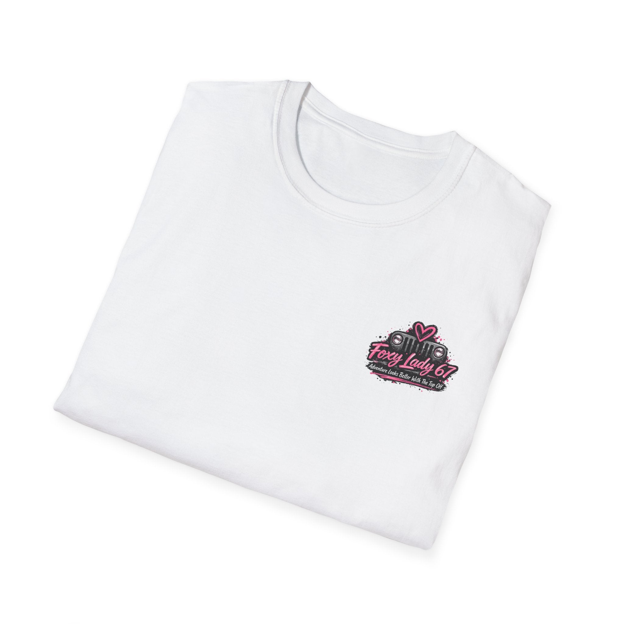 Lets Get Naked Jeep (design on front and back) Softstyle T-Shirt