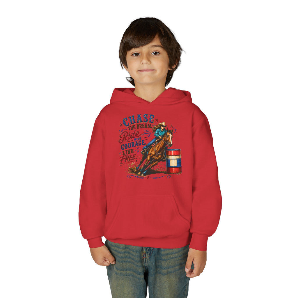 Chase the Dream with Courage Youth Heavy Blend Hooded Sweatshirt