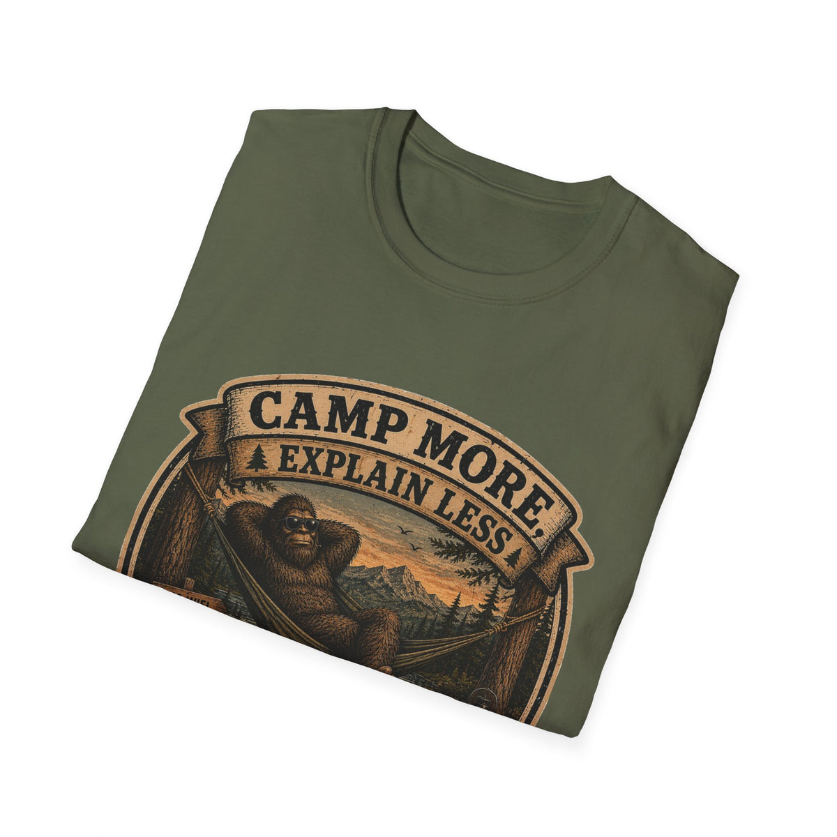 “Camp More, Explain Less” Vintage Camping Graphic Tee — T-Shirt