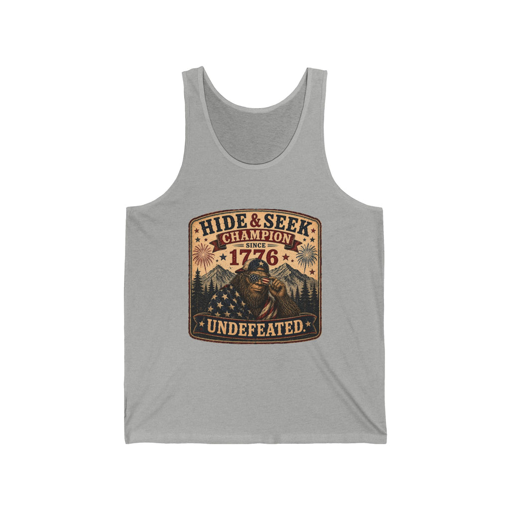 Hide & Seek Champion 1776 Tank Top — Patriotic Bear Graphic Muscle Tee