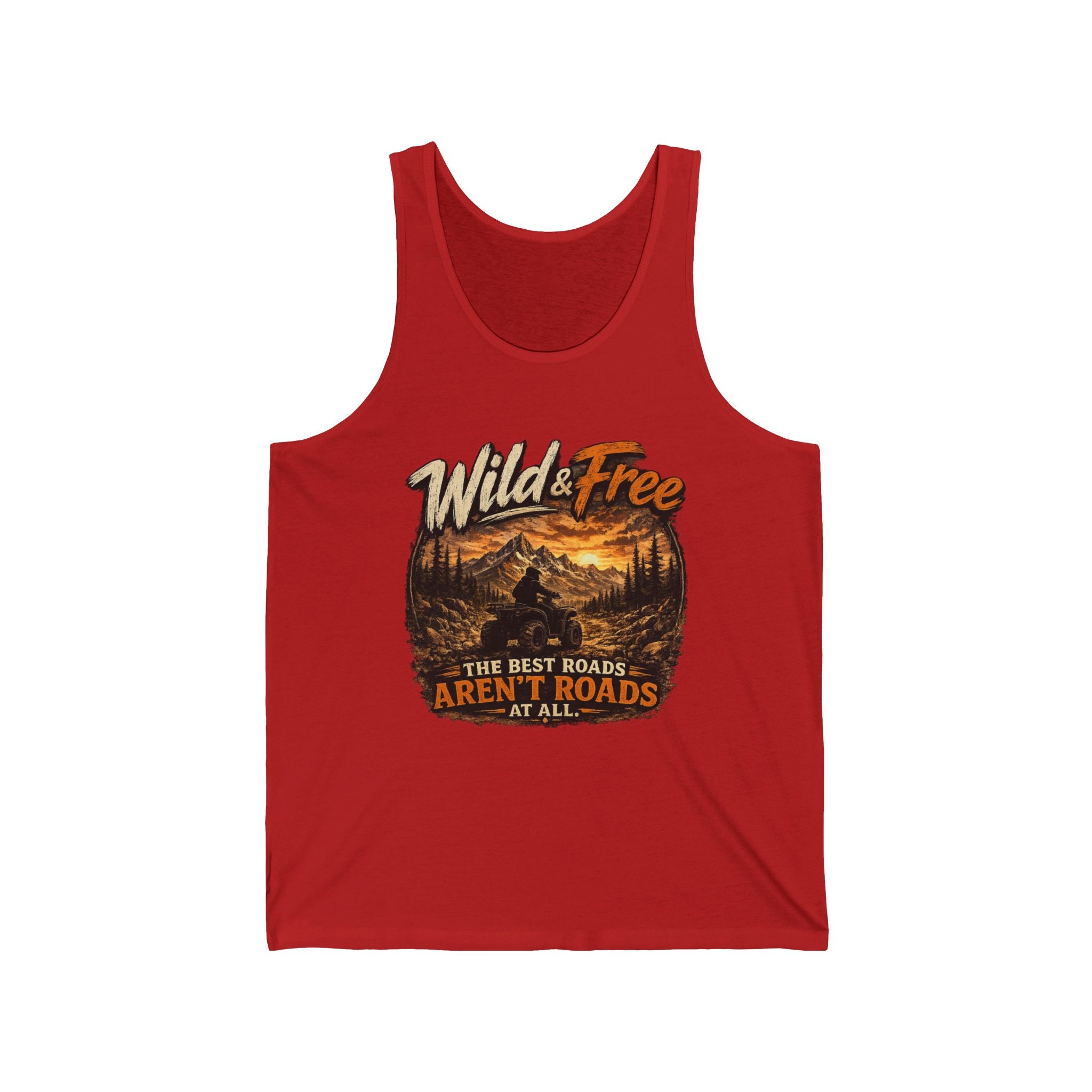 "The Best Roads Aren't Roads At All" Adventure Tank — Wild & Free Mountain Tank Top