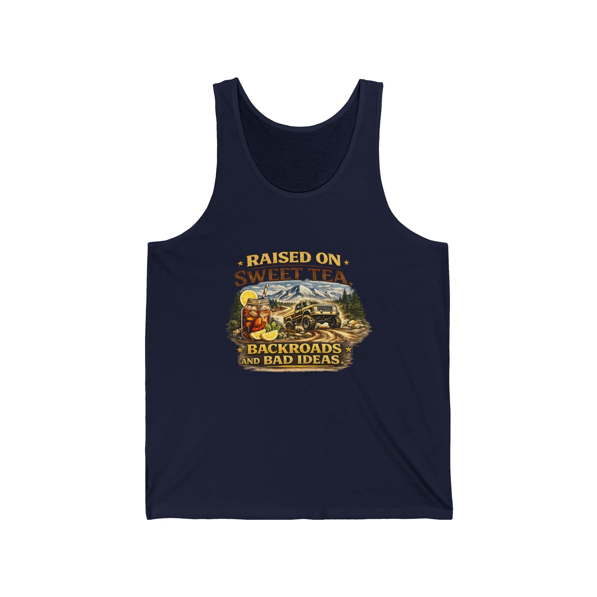 Raised on Sweet Tea Tank Top – Backroads & Bad Ideas Vintage Country Graphic Tank