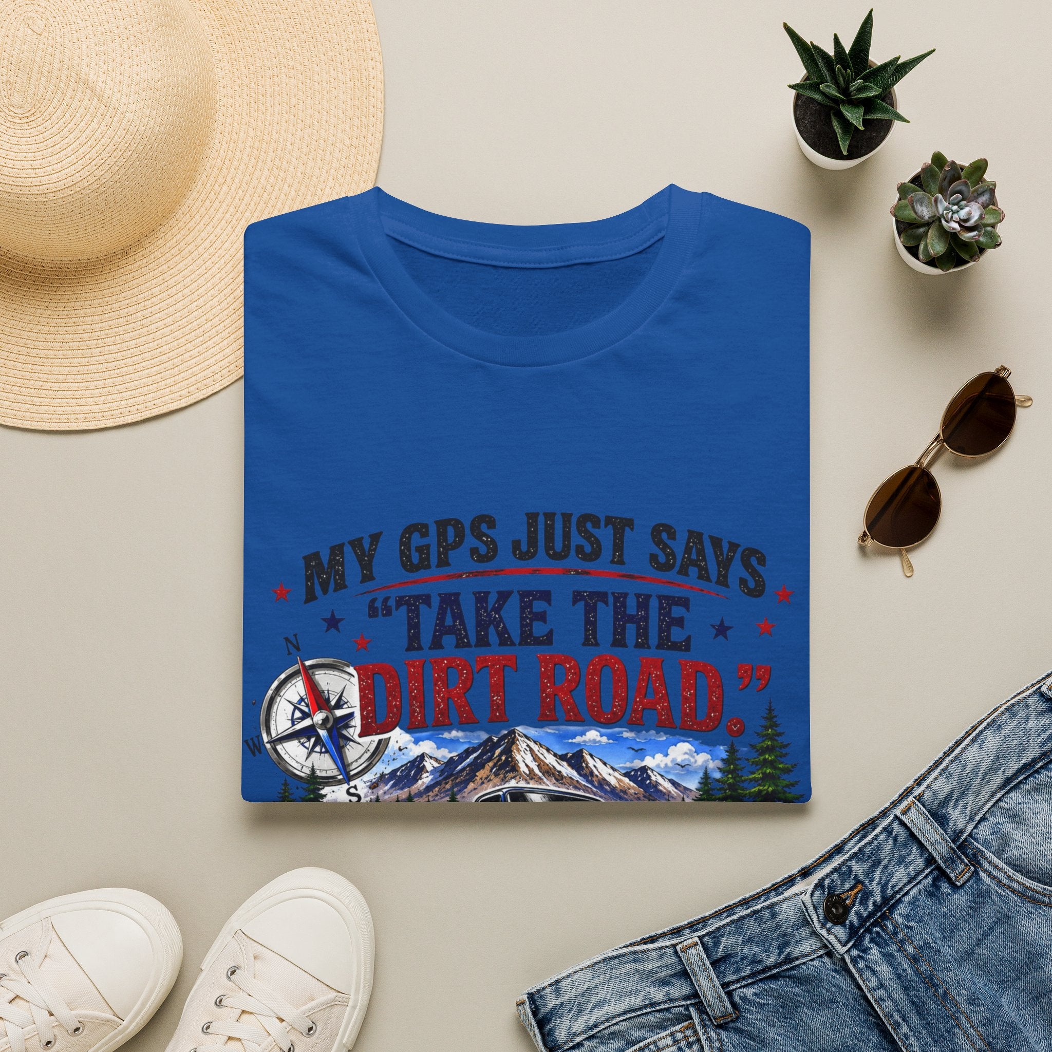 This GPS Just Says Take the Dirt Road Truck Unisex Softstyle T-Shirt