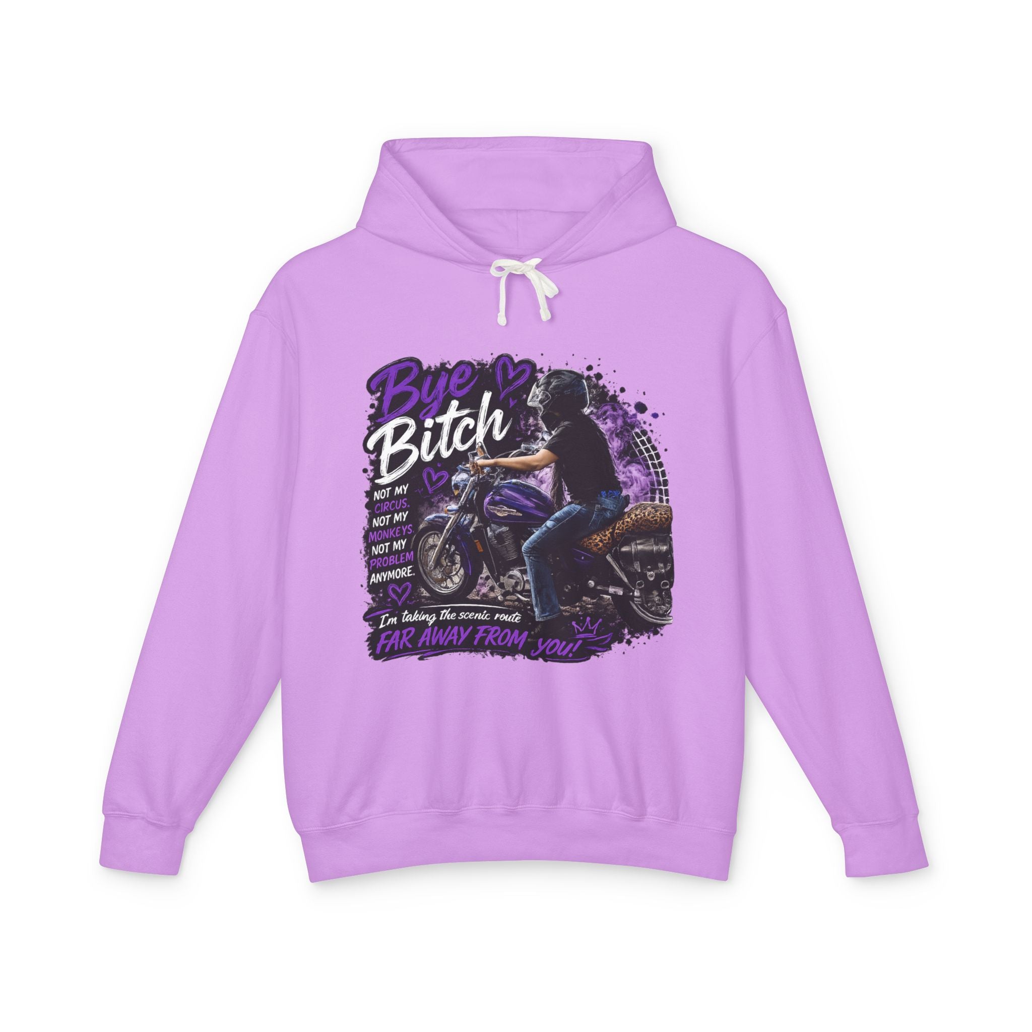 Bye Bitch Motorcycle Hoodie — Women's Rider Graphic Pullover