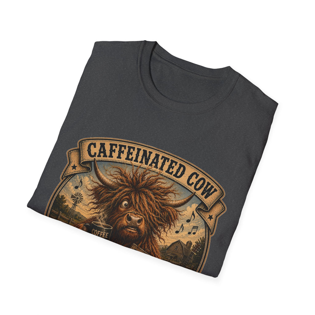 Caffeinated Cow Unisex Softstyle T-Shirt