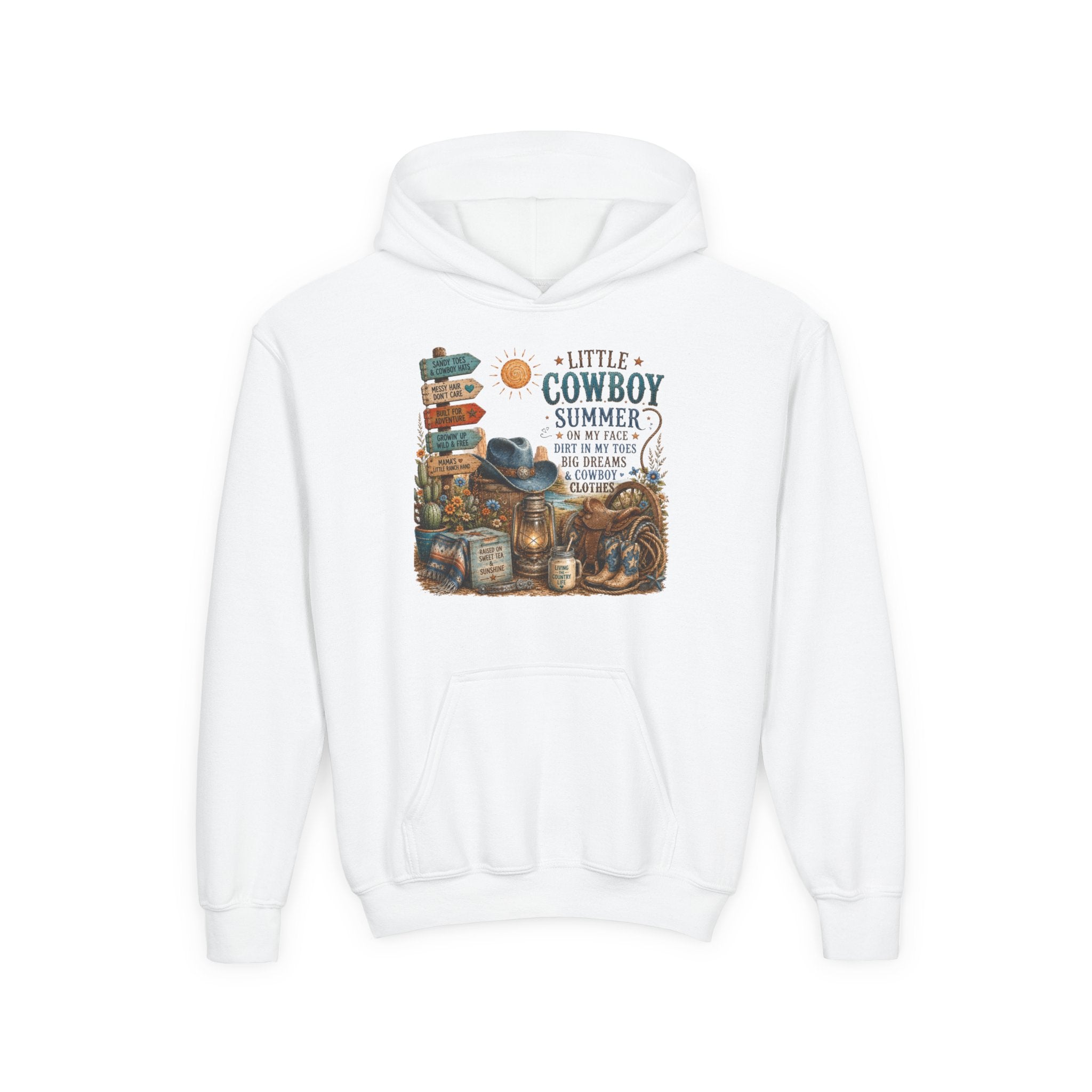 "Little Cowboy" Western Graphic Sweatshirt – Youth Cowboy Summer Hoodie