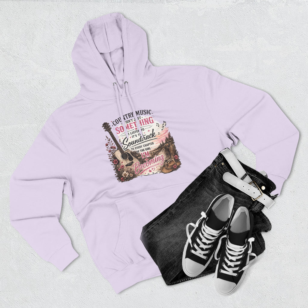 Country Music Soundtrack Hoodie — Vintage Guitar Scenic Graphic
