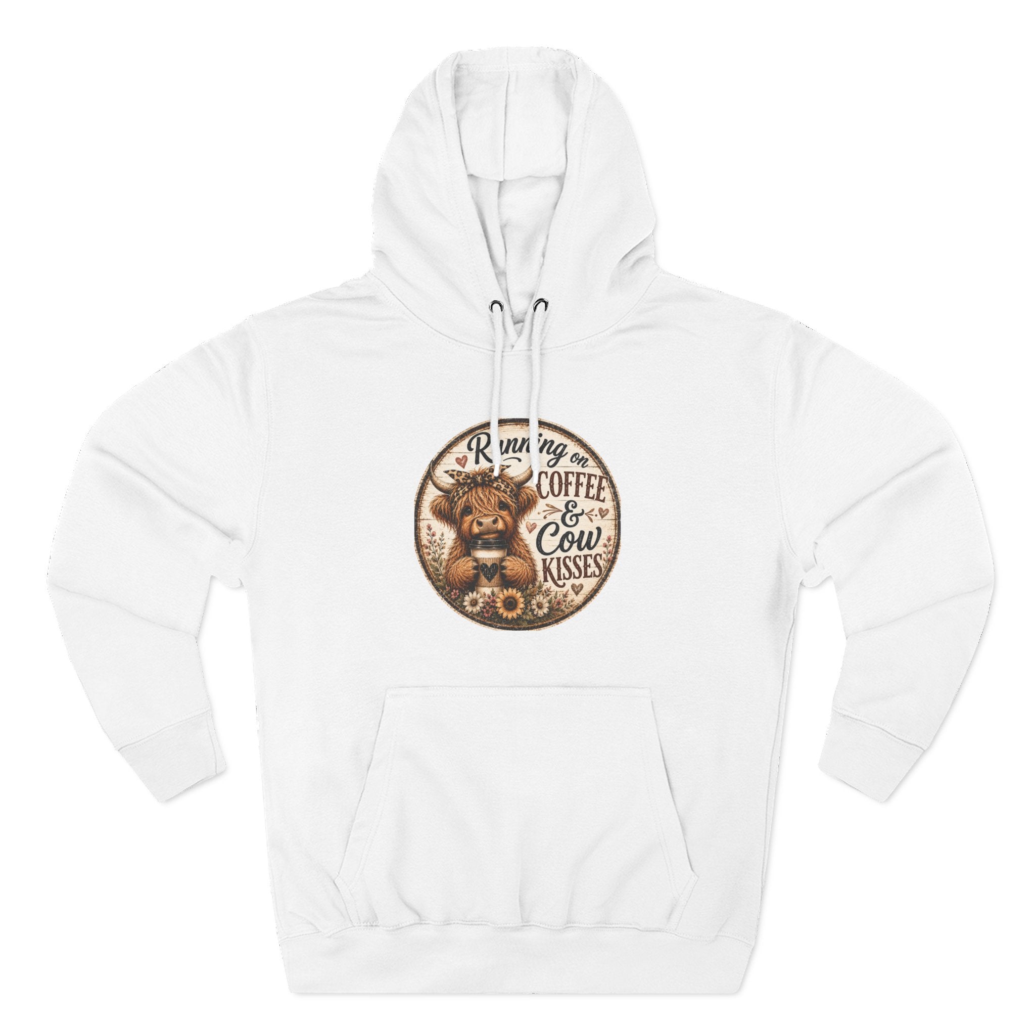 Running on Coffee & Cow Kisses Three-Panel Fleece Hoodie