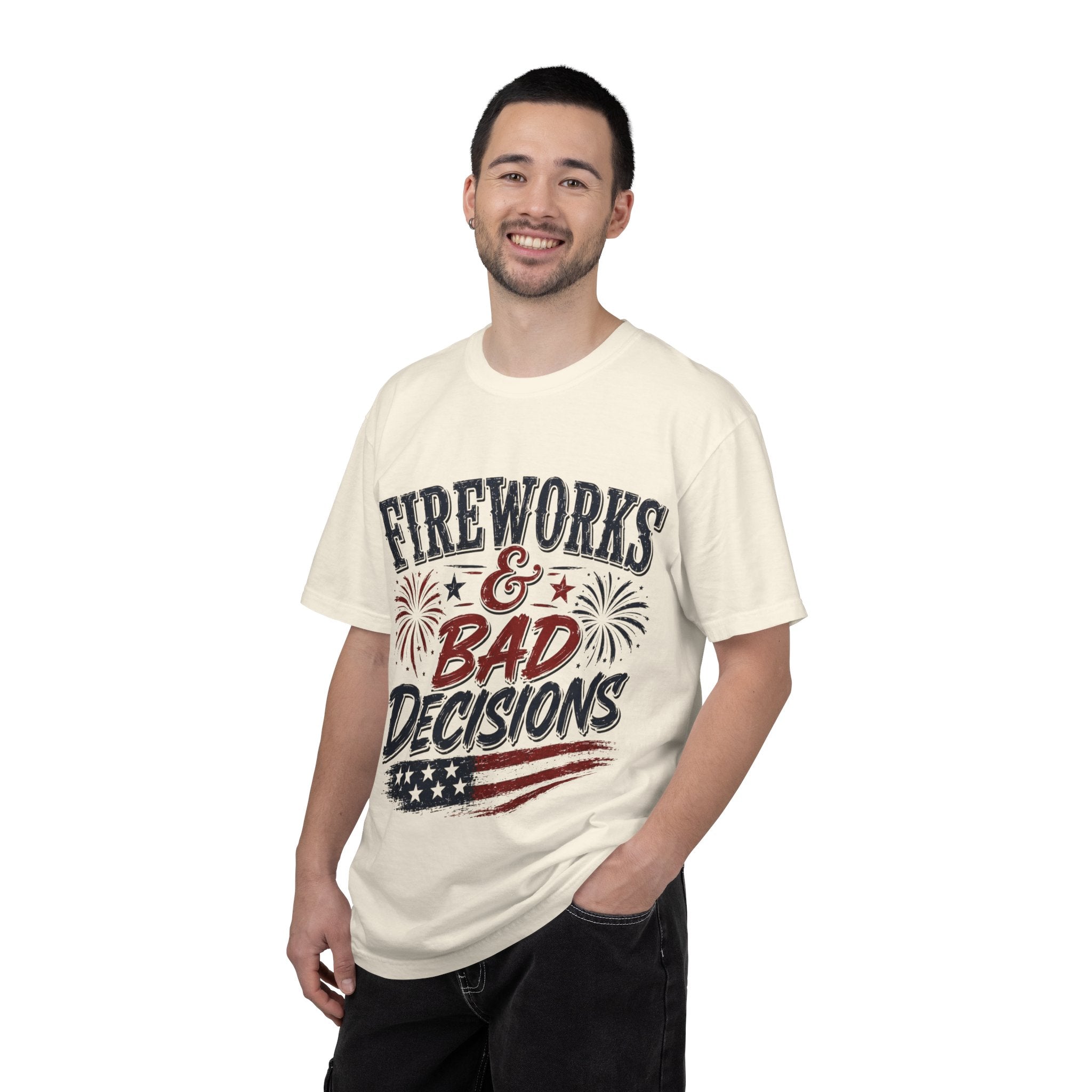 Fireworks & Bad Decisions T-Shirt — Patriotic 4th of July Party Tee