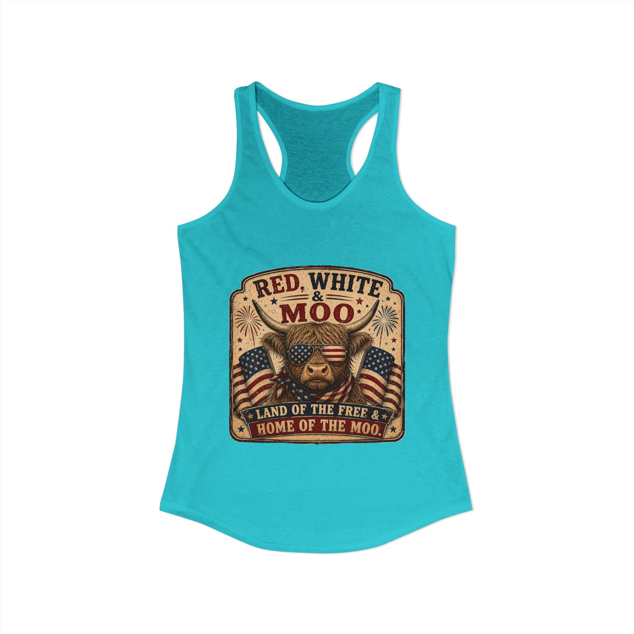 Red, White, & Moo Women's Ideal Racerback Tank